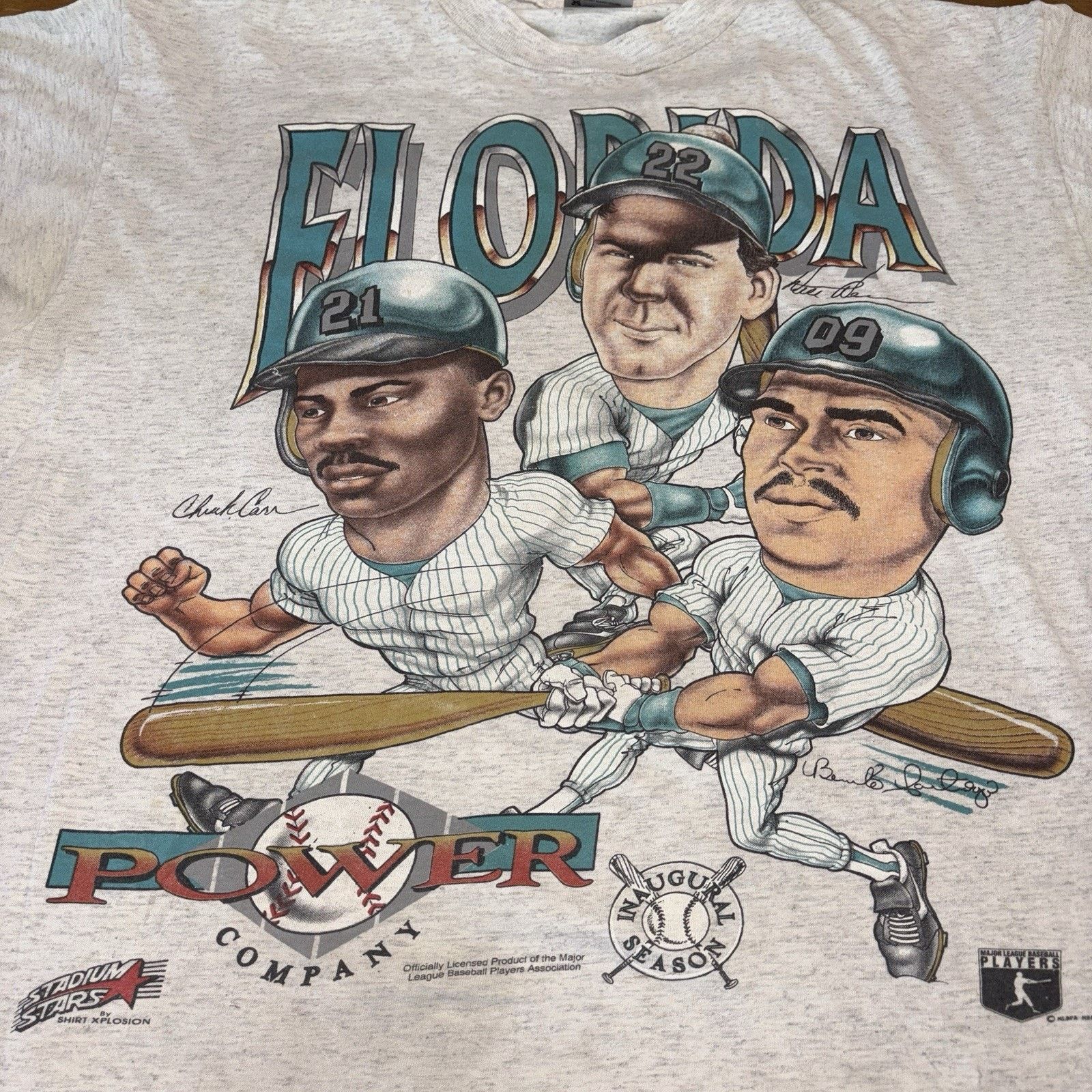 Vintage Florida Marlins Vintage Shirt 1993 Inaugural caricatures Size US XL / EU 56 / 4 - 3 Thumbnail