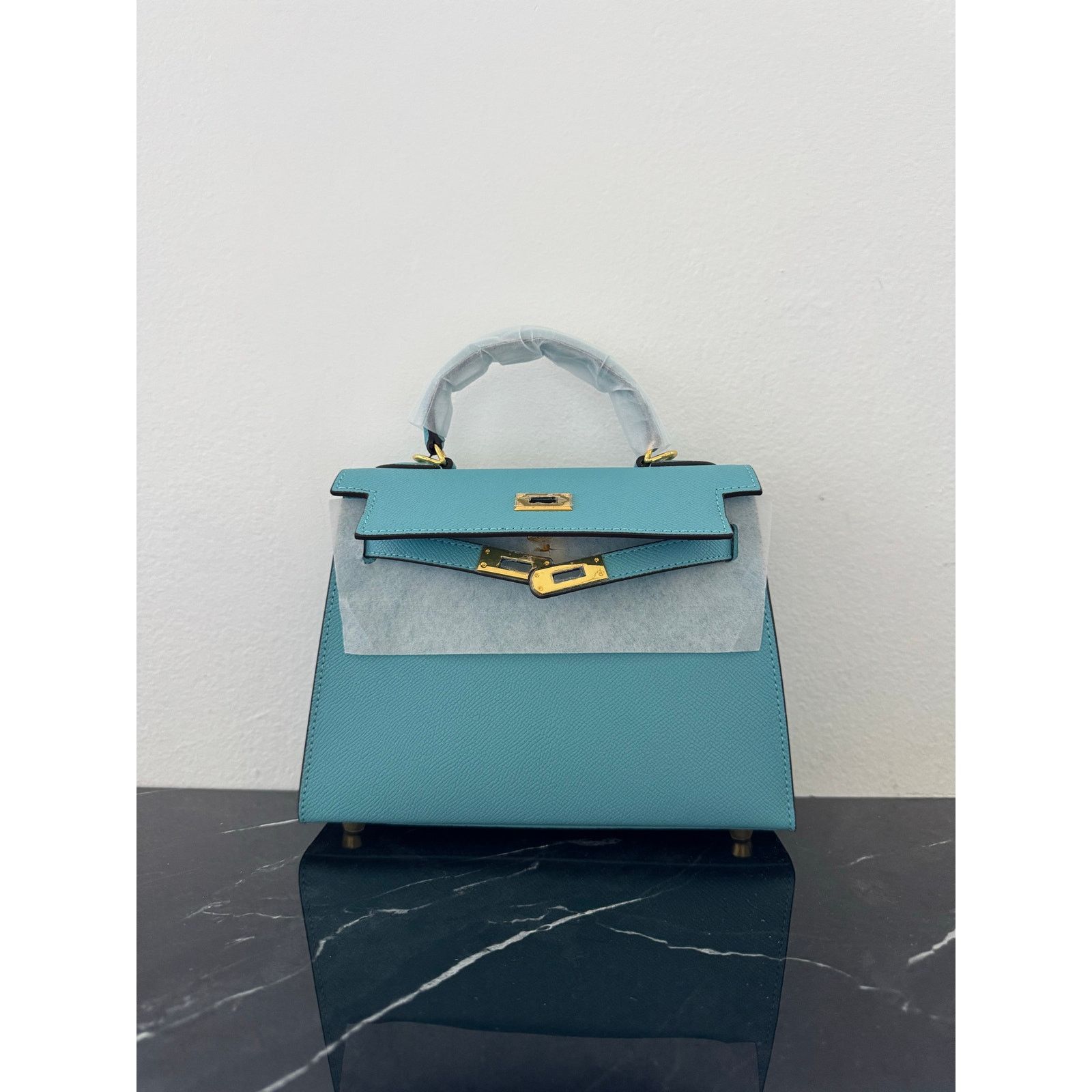 Other Aqua Blue “Kelly-Style” Top Handle Bag Size ONE SIZE - 1 Thumbnail