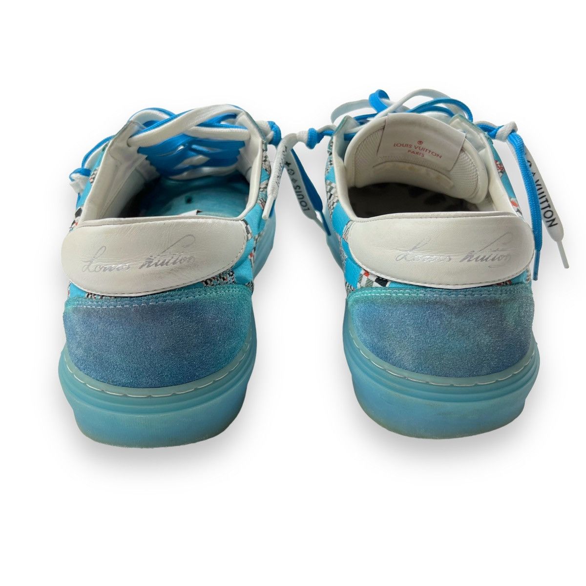 Louis Vuitton Louis Vuitton Ollie Blue Distorted Damier Trainers Size US 9 / EU 42 - 4 Thumbnail