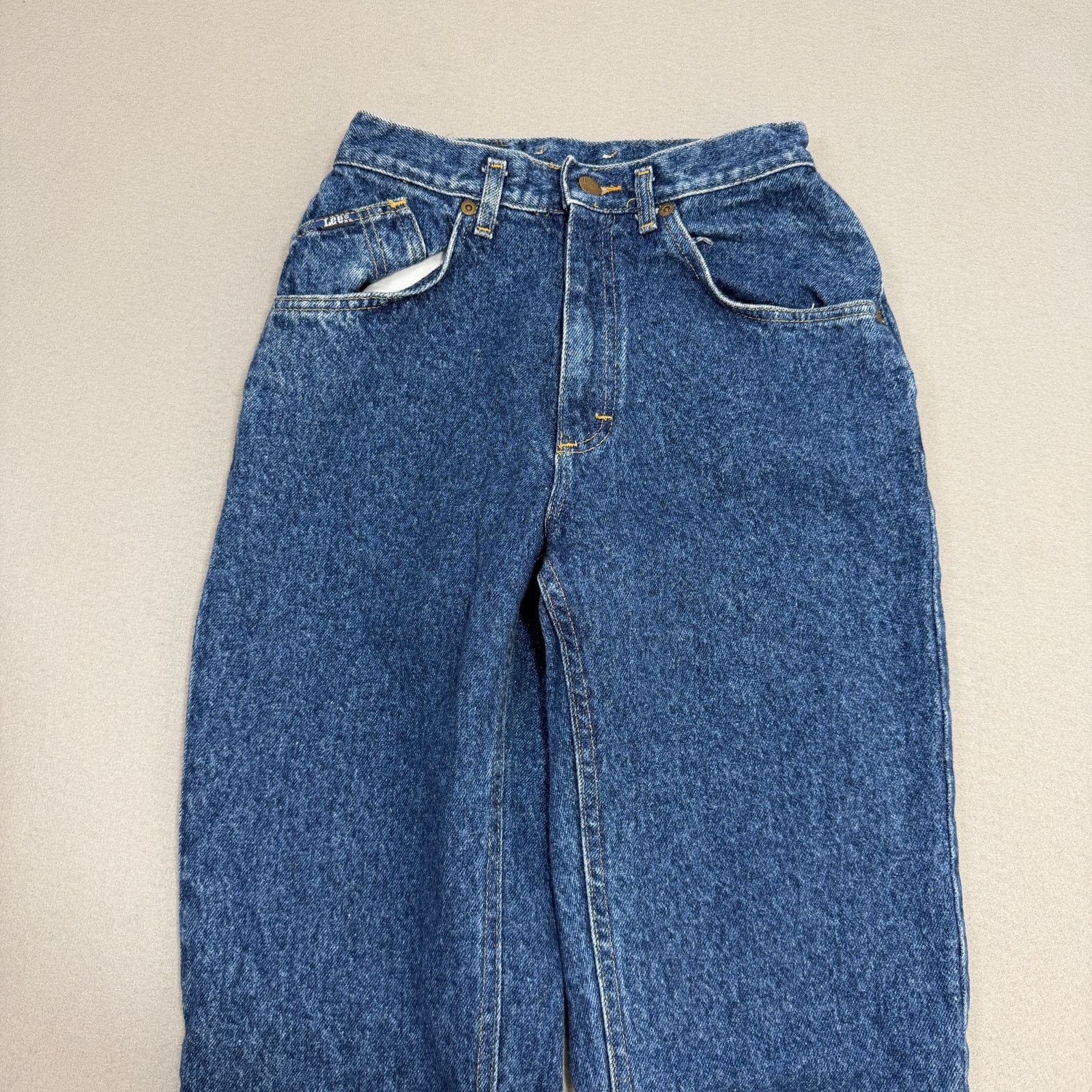 Vintage Vintage Lee Jeans Women's 7 Long (24x33) Blue High Rise Mom Size 24" / US 00 / IT 34 - 2 Thumbnail