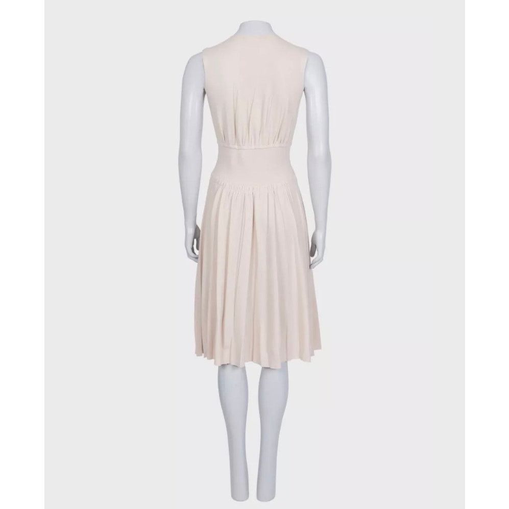 Prada Prada Beige Fitted Wool Sleeveless Dress Size S Size S / US 4 / IT 40 - 3 Thumbnail