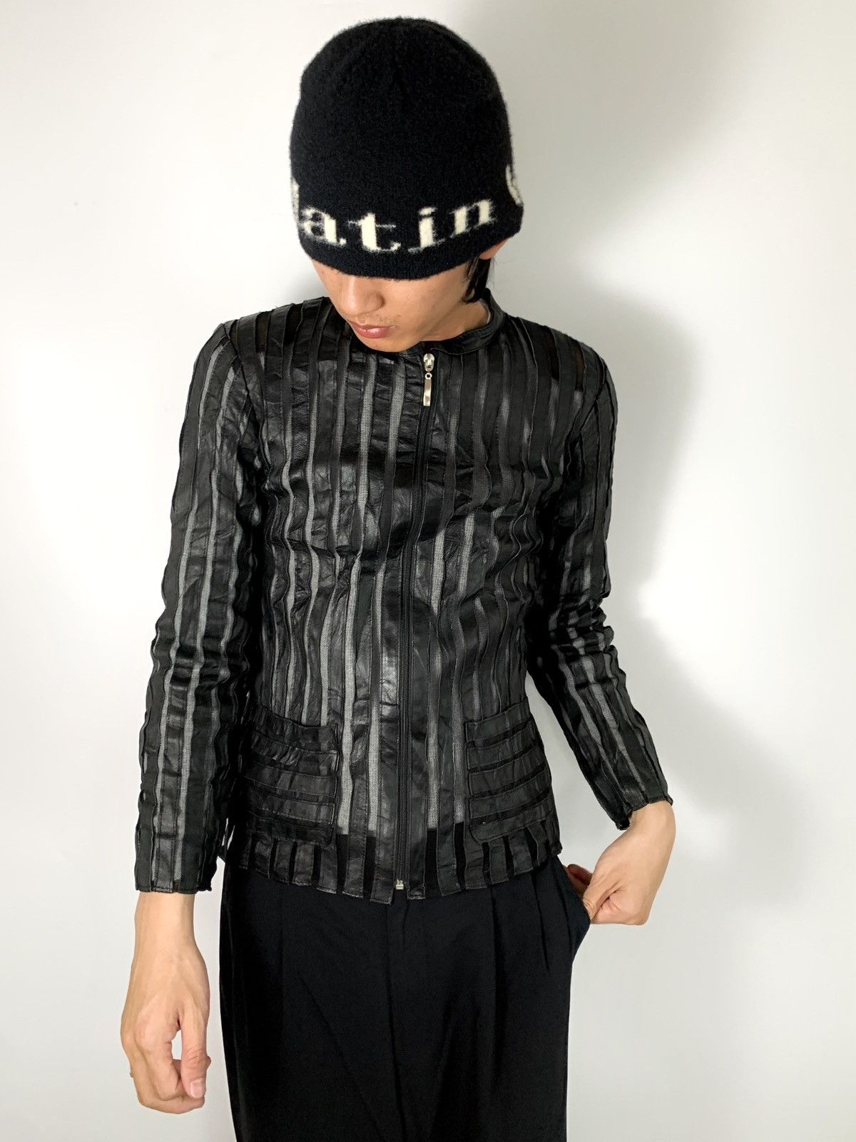 Le Grande Bleu (L.G.B.) 80/90s leather hybrid fishnet jackets Size S / US 4 / IT 40 - 3 Thumbnail