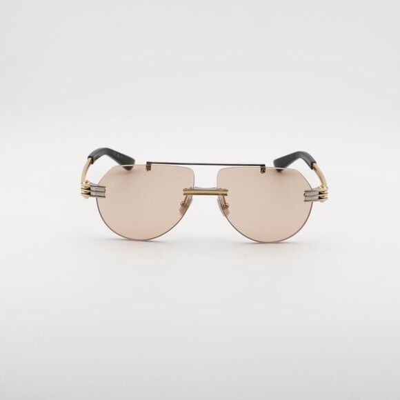 Bottega Veneta Bottega Veneta BV1342S 002 Sunglasses Silver/Gold Aviator Size ONE SIZE - 2 Thumbnail