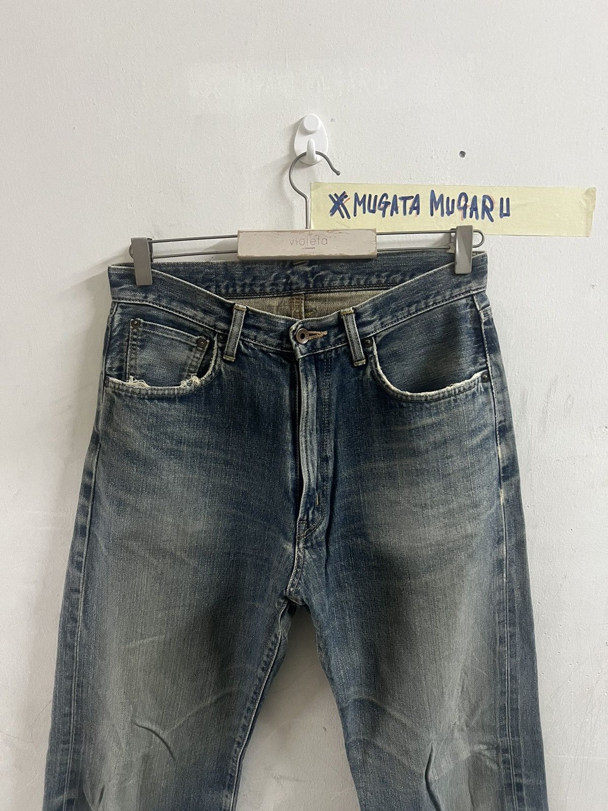 Hysteric Glamour × Japanese Brand × Vintage VINTAGE SALVAGE EDWIN 505 DISTRESSED DENIM PANT Size US 30 / EU 46 - 2 Thumbnail