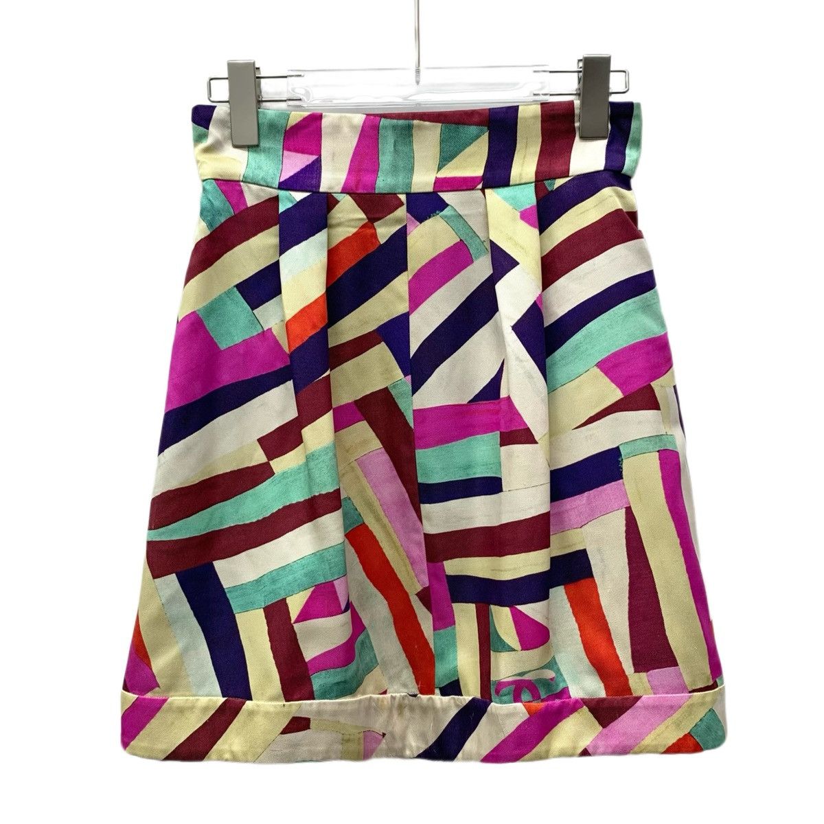 Chanel Chanel Seoul Runway Geometric Print Silk Casual Skirt K26WX Size 26" / US 2 / IT 38 - 1 Thumbnail