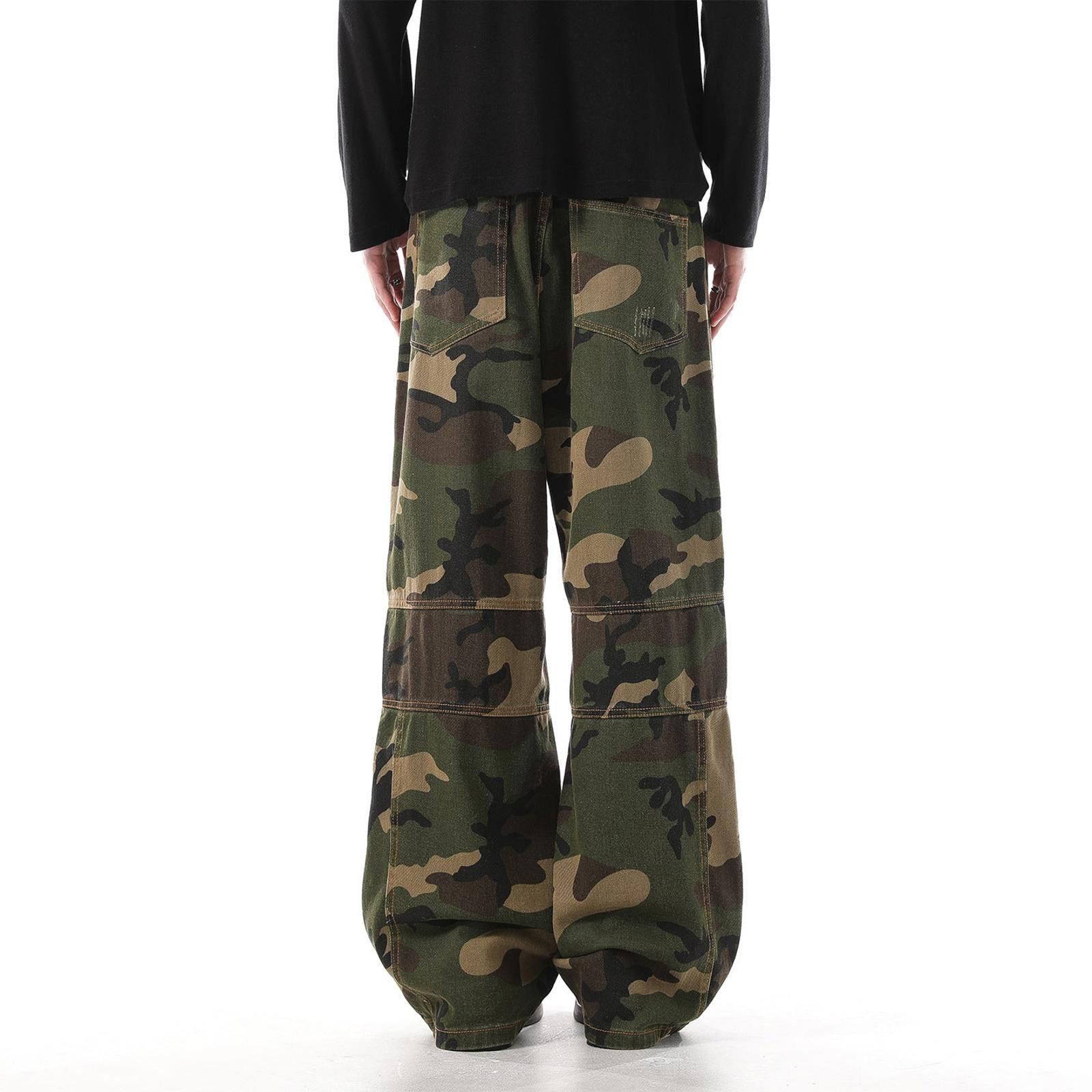 Vintage Camouflage Baggy Cargo Pants, Wide Leg Utility Pants Size US 32 / EU 48 - 4 Thumbnail