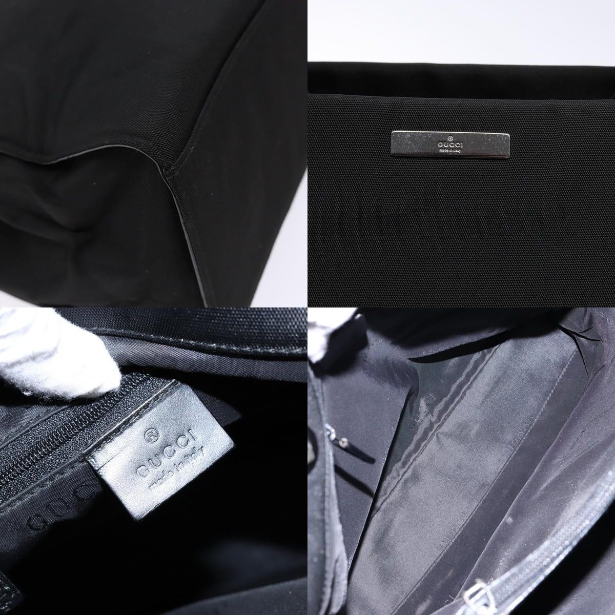 Gucci GUCCI Bamboo Handbag Nylon Black Silver 002 002 Size ONE SIZE - 11 Thumbnail
