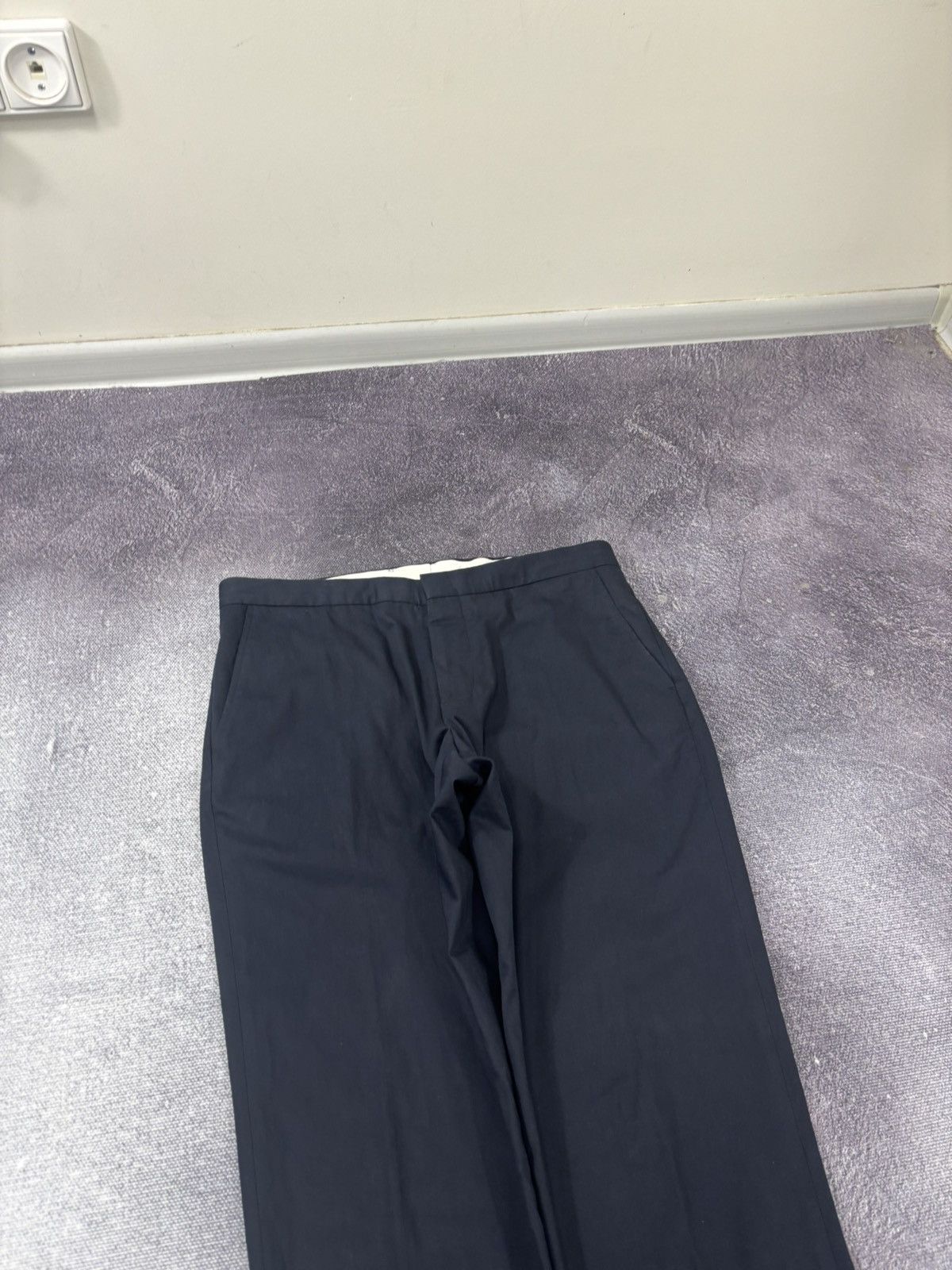 Sandro Sandro Paris Men’s Navy Blue Straight Fit Cotton Blend Pants Size US 32 / EU 48 - 4 Thumbnail
