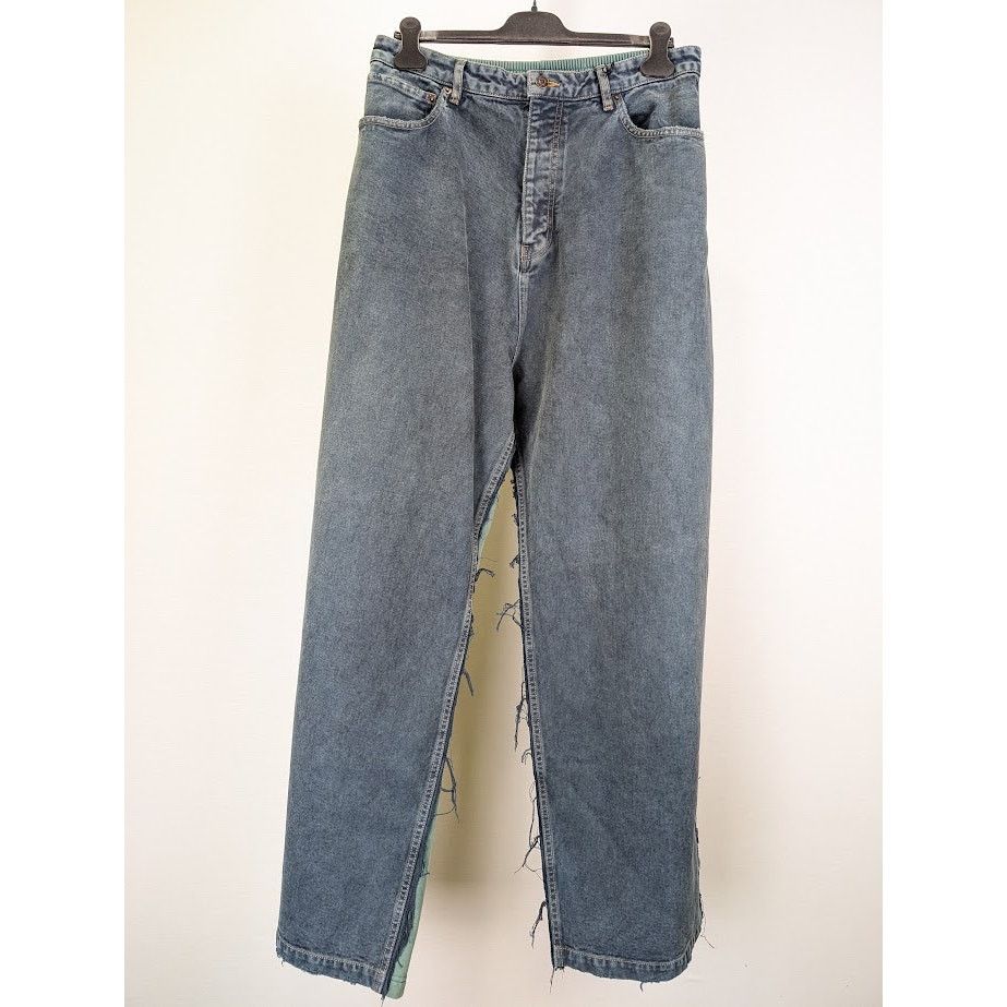 Balenciaga o1rshd1 Hybrid Sweatpants Denim in Blue Size US 34 / EU 50 - 2 Thumbnail