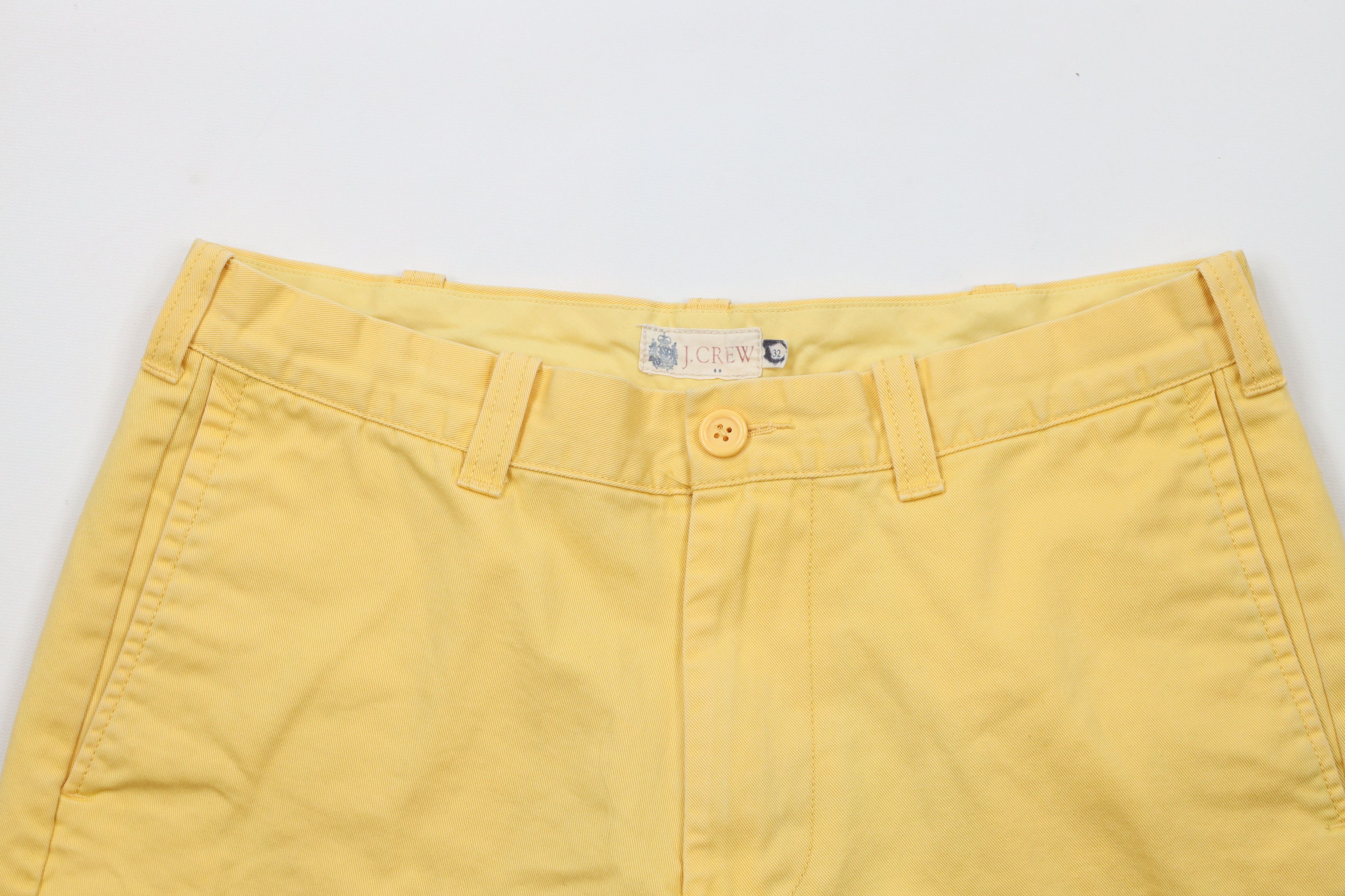 J.Crew × Vintage Vintage 90s J Crew Above Knee Chino Shorts Yellow Cotton Size US 32 / EU 48 - 2 Thumbnail