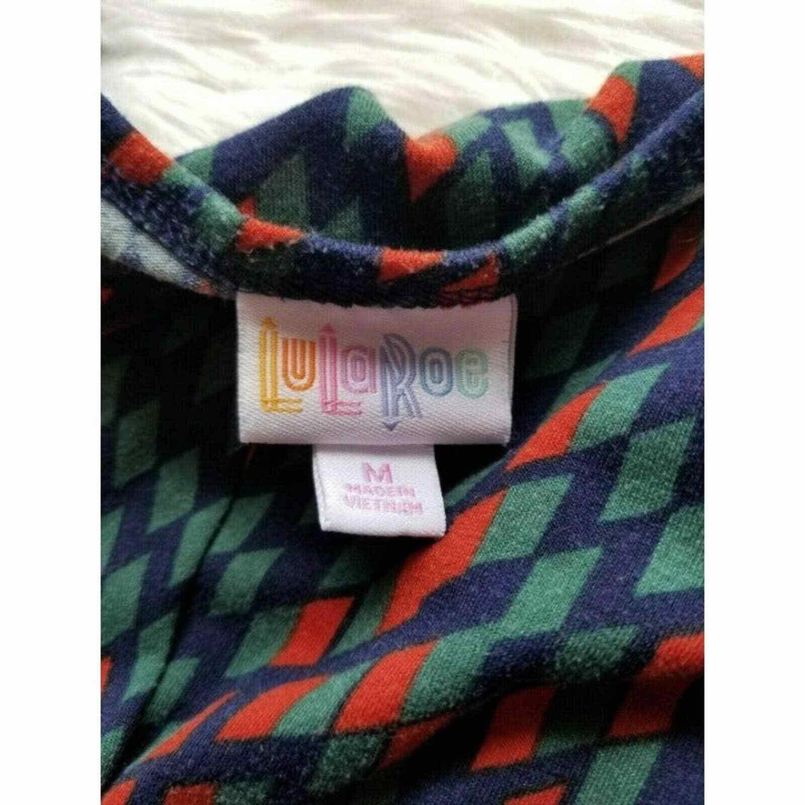 Other LulaRoe Irma Tunic M Red Blue Green Stretch Knit Top Geomet Size 32" / US 10 / IT 46 - 4 Thumbnail