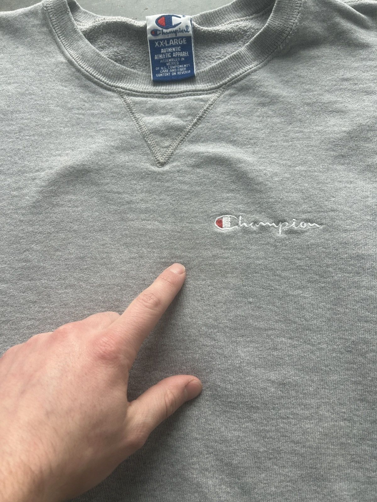 Champion × Vintage Vintage 90s Champion Script Logo Crewneck Sweatshirt Size US XXL / EU 58 / 5 - 4 Thumbnail