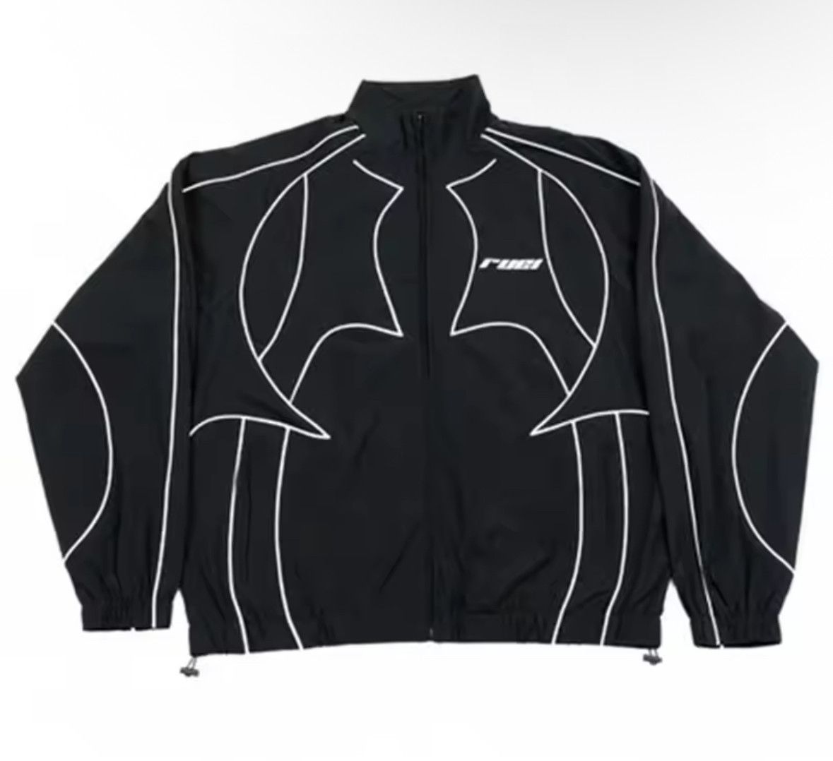 Other Black Track Piping Y2K Windbreak Jackets White Contrast Coat Size US L / EU 52-54 / 3 - 2 Thumbnail
