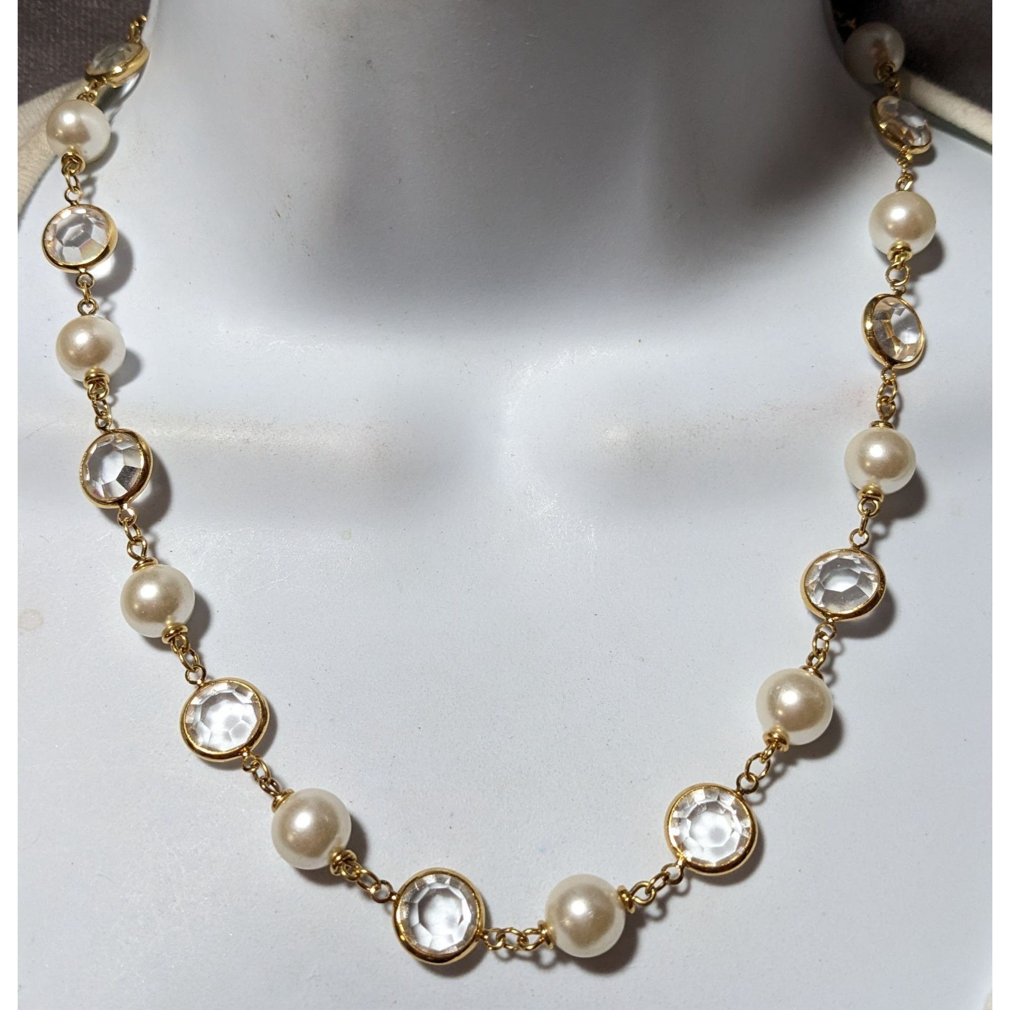 Other Vintage Napier Faux Pearl Gemmed Gold Necklace Size ONE SIZE - 5 Thumbnail