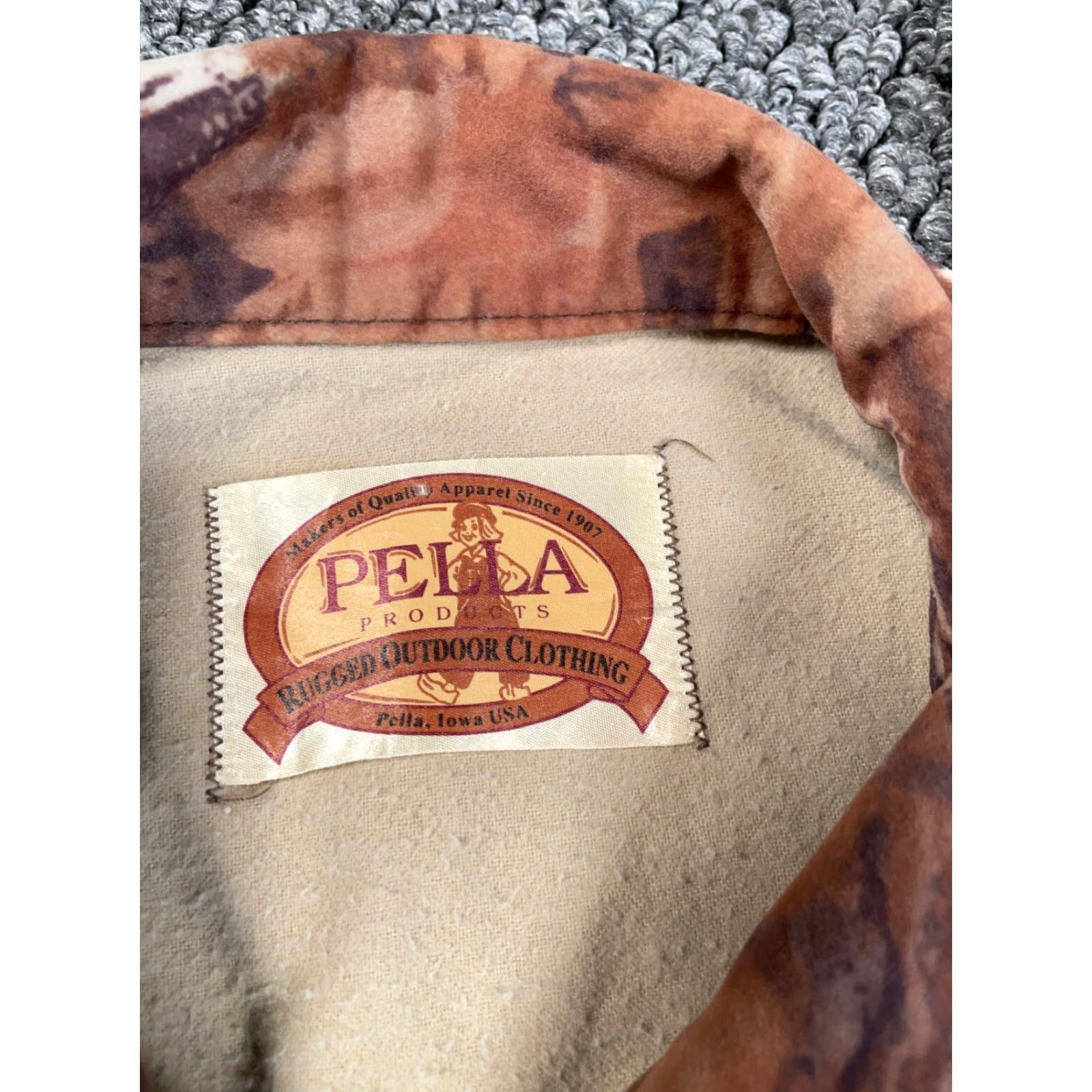 Realtree VINTAGE Pella Jacket Camouflage Nylon Real Tree Brown 80s Adult Large Zip Up Size US L / EU 52-54 / 3 - 3 Thumbnail