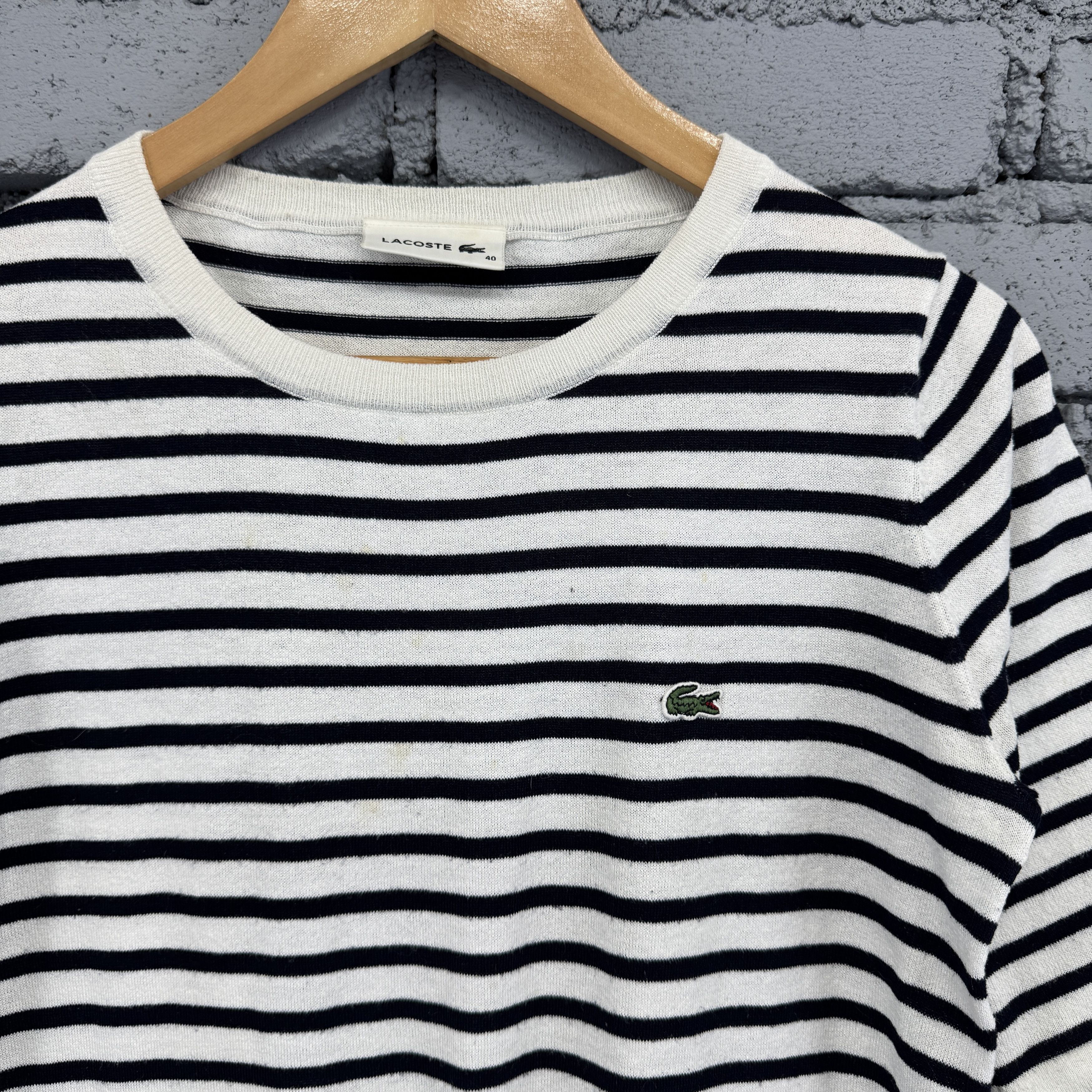 Lacoste Lacoste Short-Sleeved Striped Knit Sweater Size US S / EU 44-46 / 1 - 3 Thumbnail