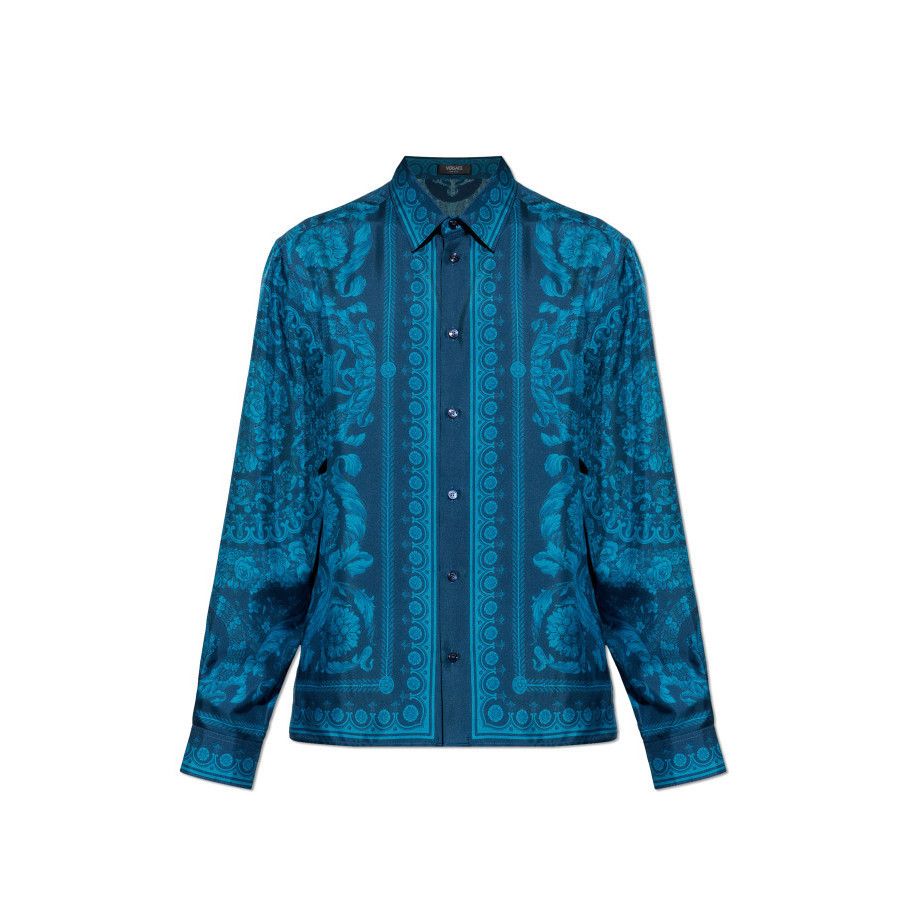Versace VERSACE Navy Blue Silk Shirt New & Authentic (Men's size:M;) Size US M / EU 48-50 / 2 - 1 Preview