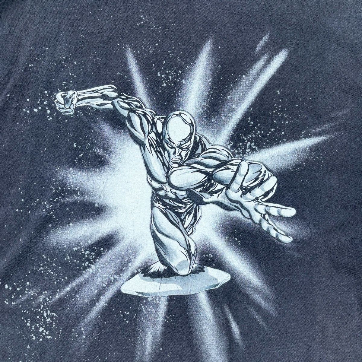 Marvel Comics Vintage Sun Faded Black Marvel Silver Surfer Tee🛸✨👾 Size US XL / EU 56 / 4 - 2 Thumbnail