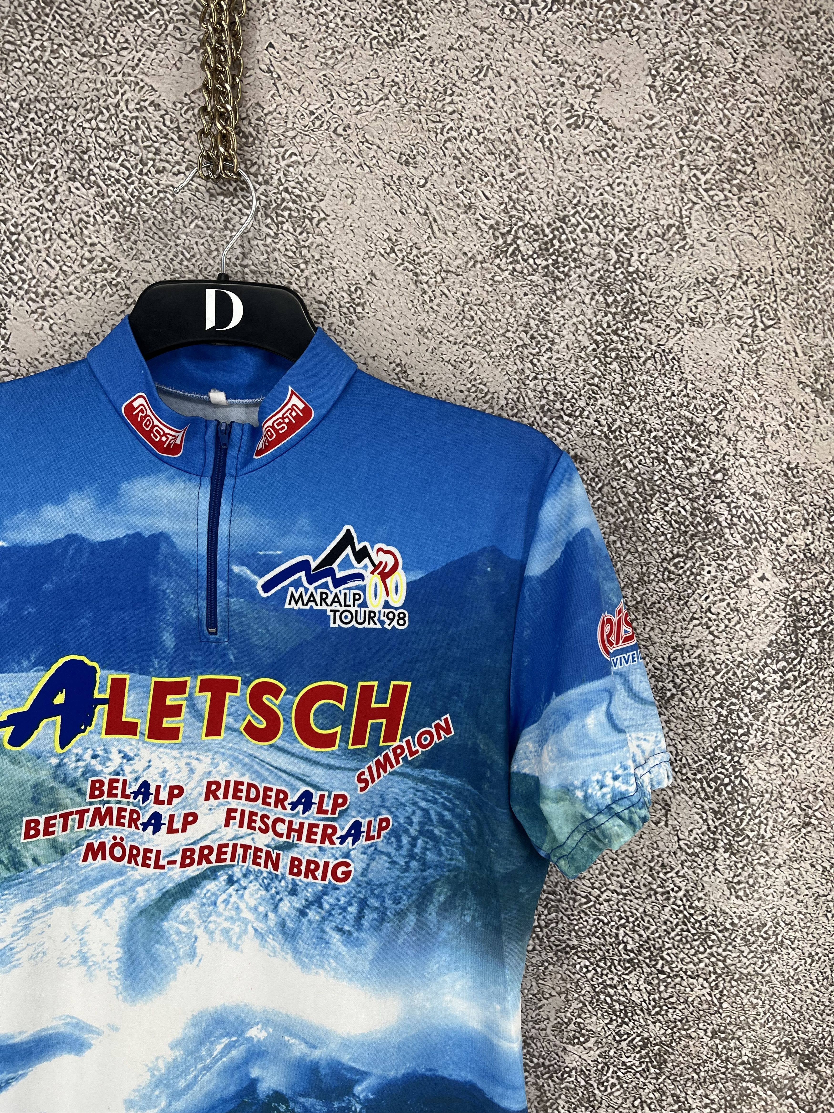 Vintage Vtg Maralp Tour ’98 Aletsch Cycl0ing Jersey Mountain Print Size US XL / EU 56 / 4 - 5 Thumbnail