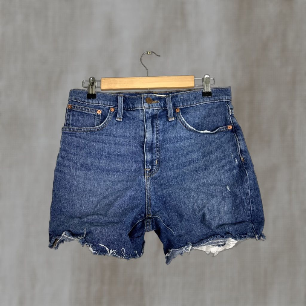 Madewell Madewell Shorts Women 29 High-Rise Cut-Off Blue Denim Medium Wash 30x5 Size 29" - 1 Thumbnail