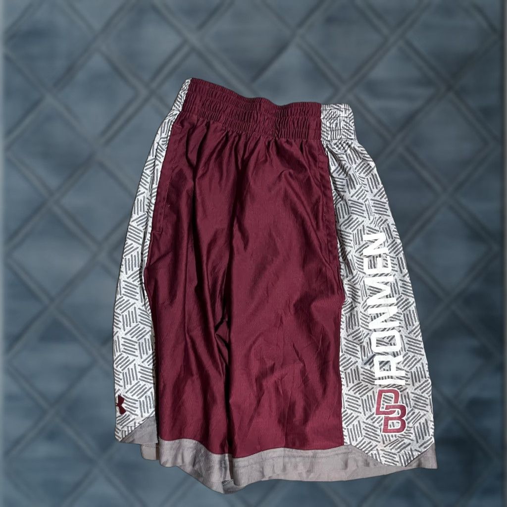 Under Armour Under Armour Shorts Mens S Maroon Solid Logo Flat Front Regular Fit Drawstring Missing Size US 29 - 1 Thumbnail