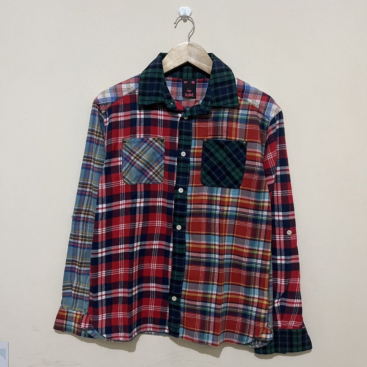 X-Girl × Xlarge X-Girl Women Patchwork Flannel shirt Size M / US 6-8 / IT 42-44 - 1 Thumbnail