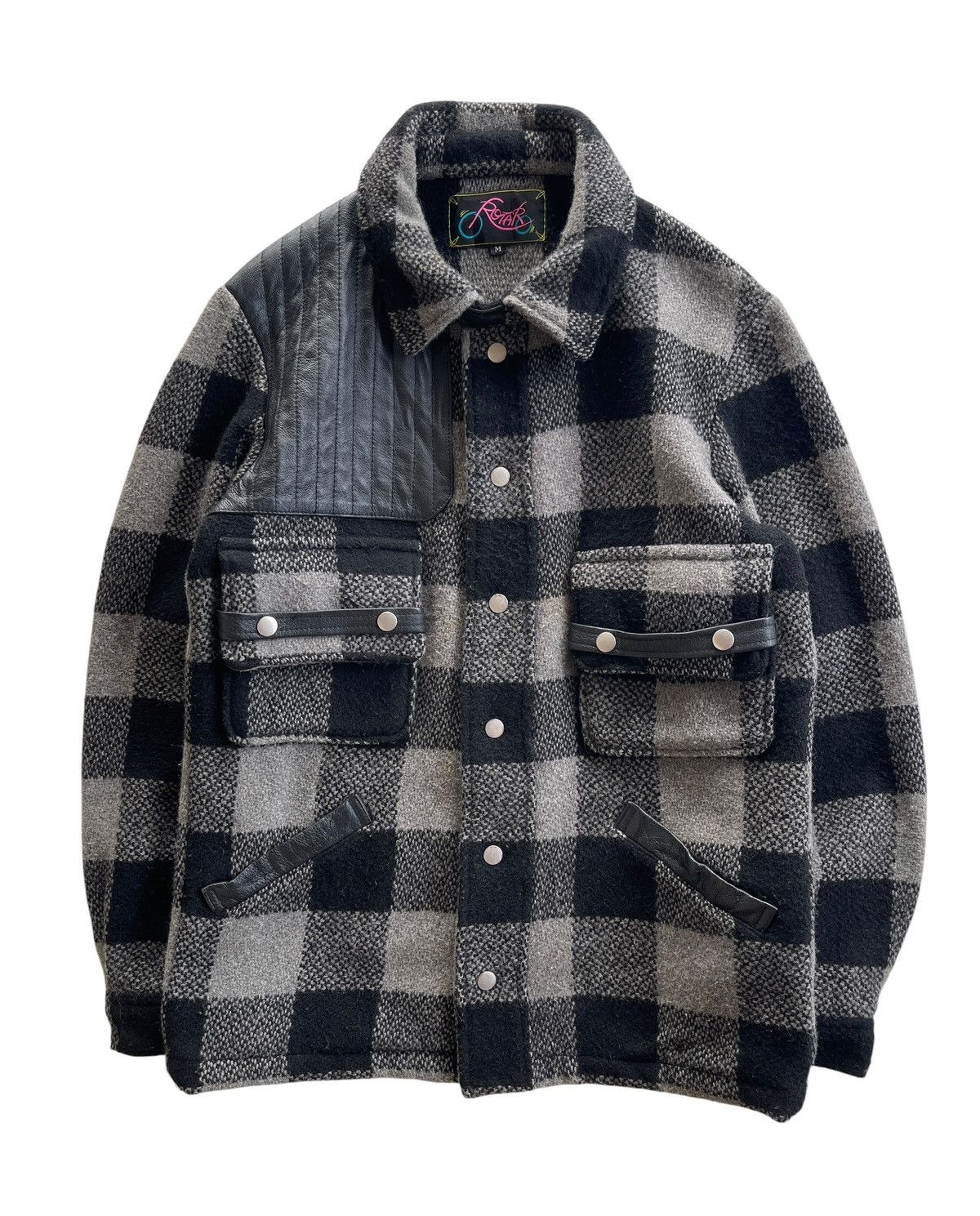 Japanese Brand Rotar Wool Blend Buffalo Plaid Jacket Size US M / EU 48-50 / 2 - 2 Thumbnail