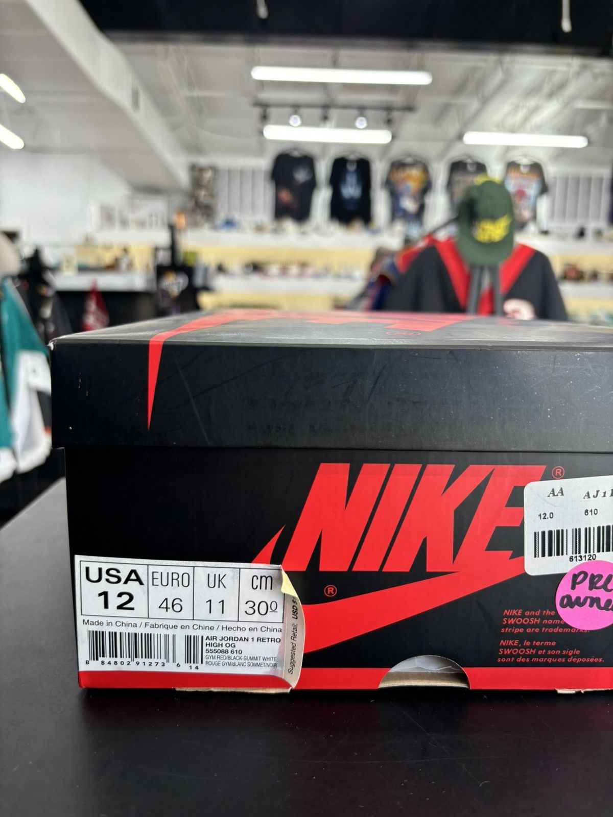 Jordan Brand × Nike Air Jordan 1 Retro Bred Toe Sz. 12 Size US 12 / EU 45 - 11 Thumbnail