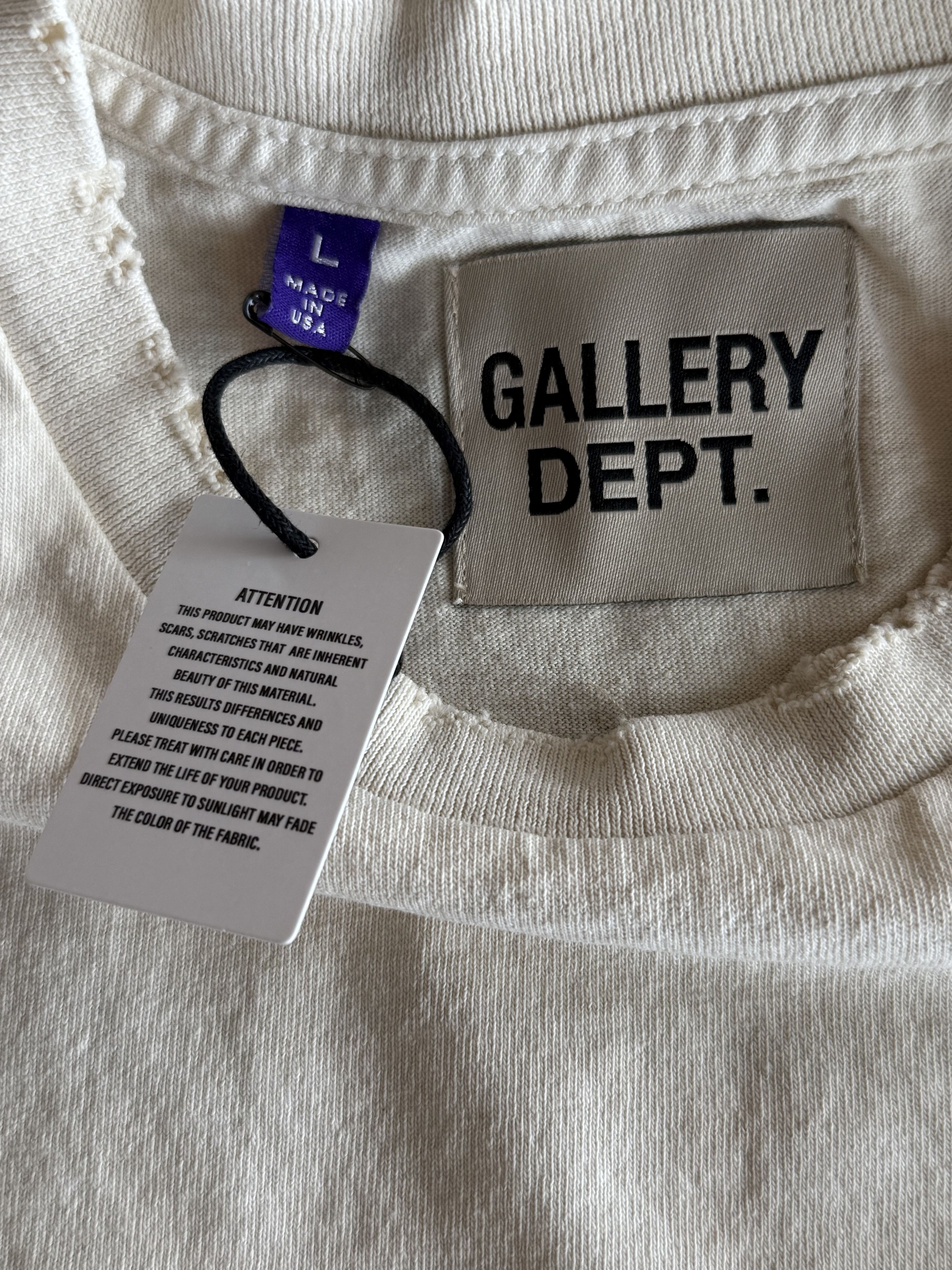 Gallery Dept. Antique White ATK Human Robot Glitter Logo T-Shirt Size US L / EU 52-54 / 3 - 3 Thumbnail