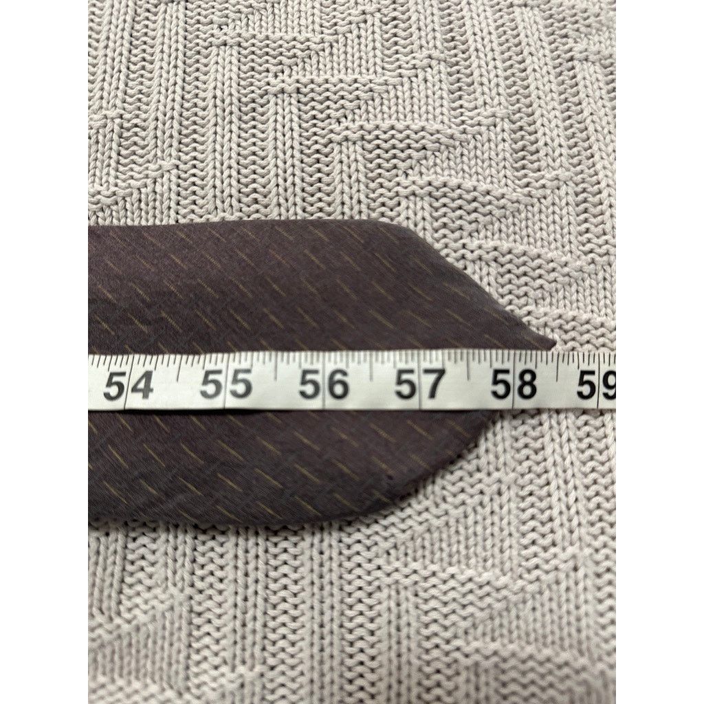 Calvin Klein Calvin Klein maroon metallic silk tie Size ONE SIZE - 4 Thumbnail