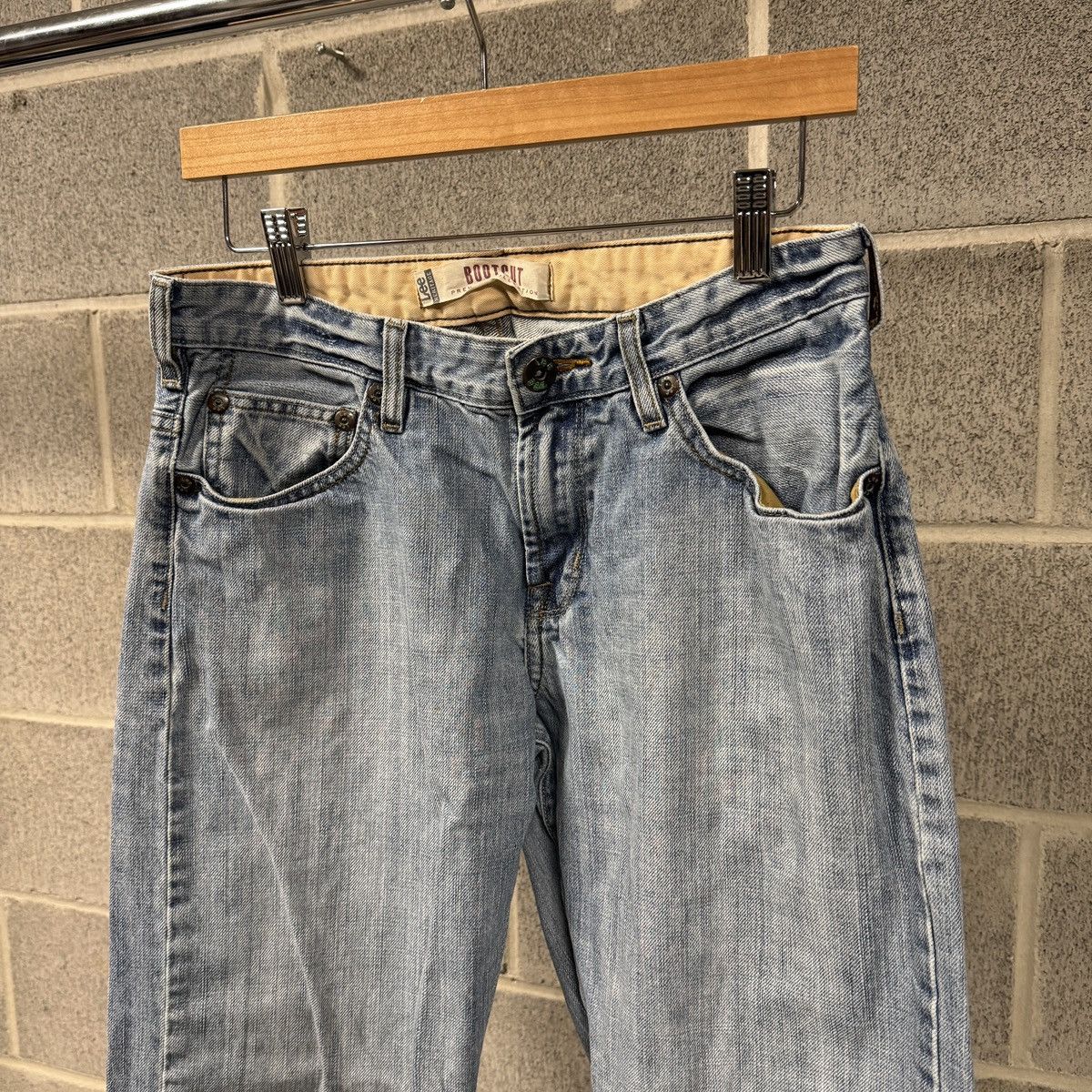 Vintage Y2K Lee Thrashed Faded Distressed Flare Jeans ERD Grunge Size US 30 / EU 46 - 3 Thumbnail