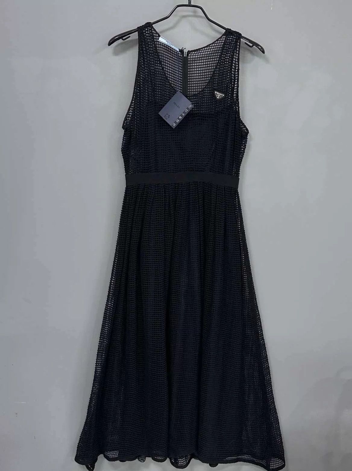 Prada PRADA Women's Mesh Slim Fit Triangle Logo Dress Size XS / US 0-2 / IT 36-38 - 2 Thumbnail