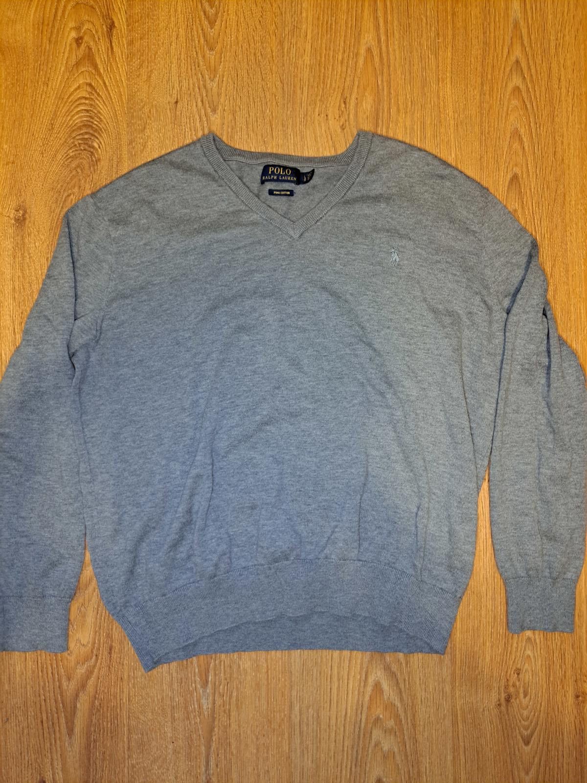 Polo Ralph Lauren Polo Ralph Lauren Sweater Mens Large Gray Pima Cotton V Neck Size US L / EU 52-54 / 3 - 1 Thumbnail