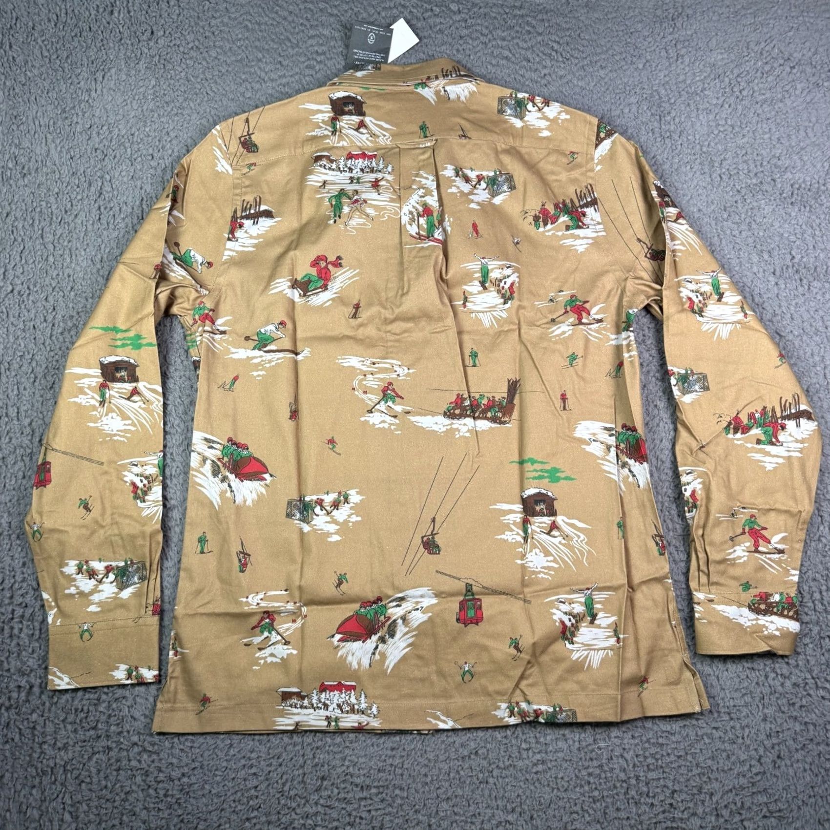 Todd Snyder VINTAGE Todd Snyder Albini Sled Print Flannel Shirt Mens M Tan Camp Loop Collar Shirt Mens M Tan Christmas Winter Snow Mountain Sled Pockets Buttons Size US M / EU 48-50 / 2 - 5 Thumbnail