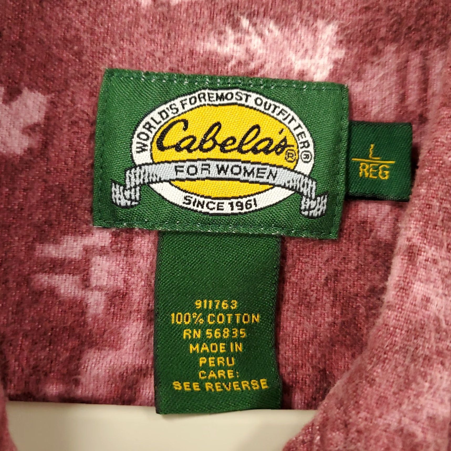 Vintage Cabela's Chamois Shirt Womens L Pink Red Geometric Southwestern Button-Up Shirt Manuf 100% Cotton Flannel Geometric Aztec Western Southwest Tunic Size L / US 10 / IT 46 - 5 Thumbnail