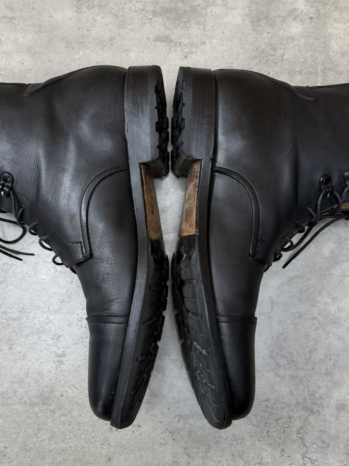 Heschung Heschung Black Leather Cap Toe Lace Up Ankle Boots Size 9 Size US 10 / EU 43 - 15 Thumbnail