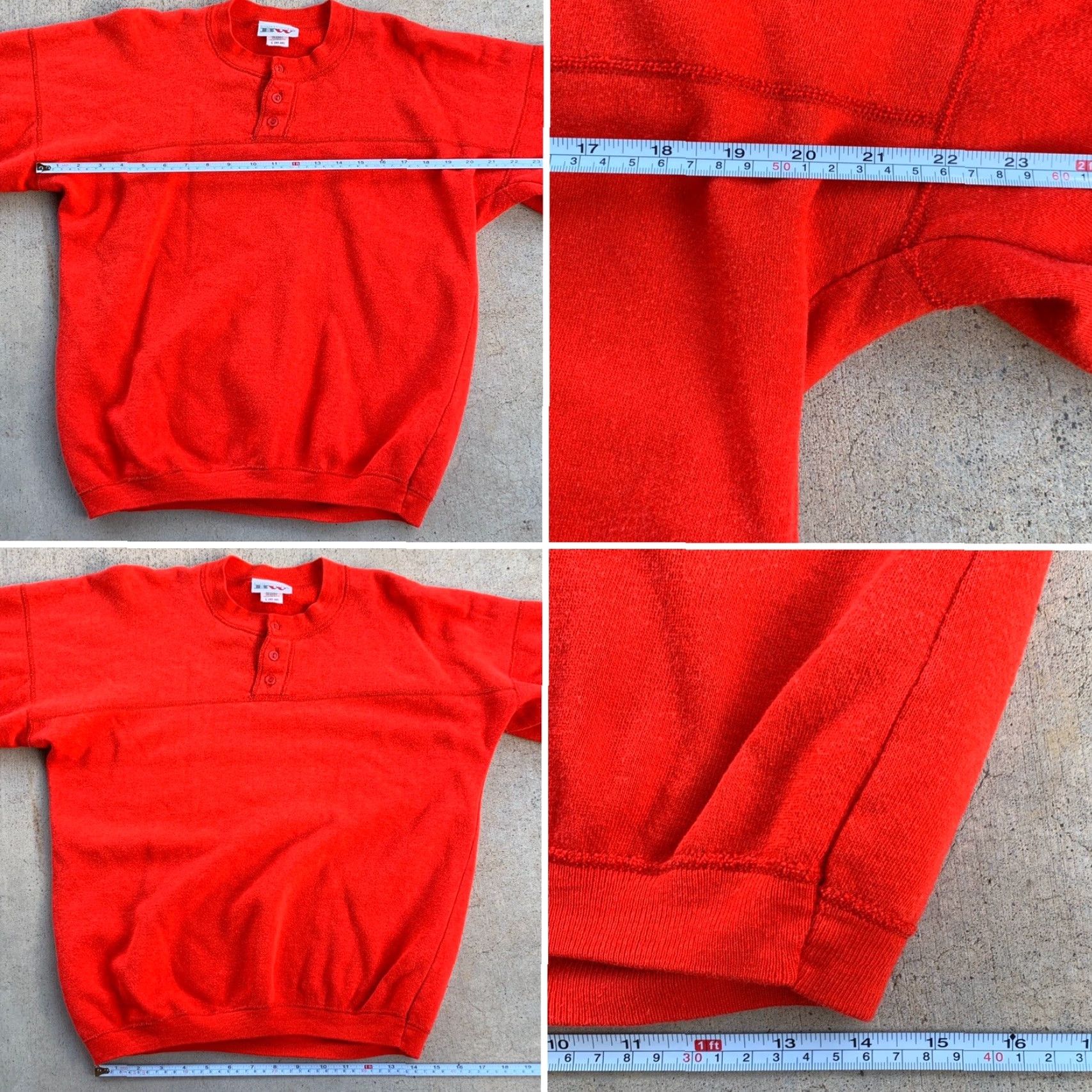 Vintage VINTAGE Bassett-Walkwr Henley Sweatshirt Men L USA Red 50% cotton 50% acrylic Non-specified condition Size US L / EU 52-54 / 3 - 7 Thumbnail