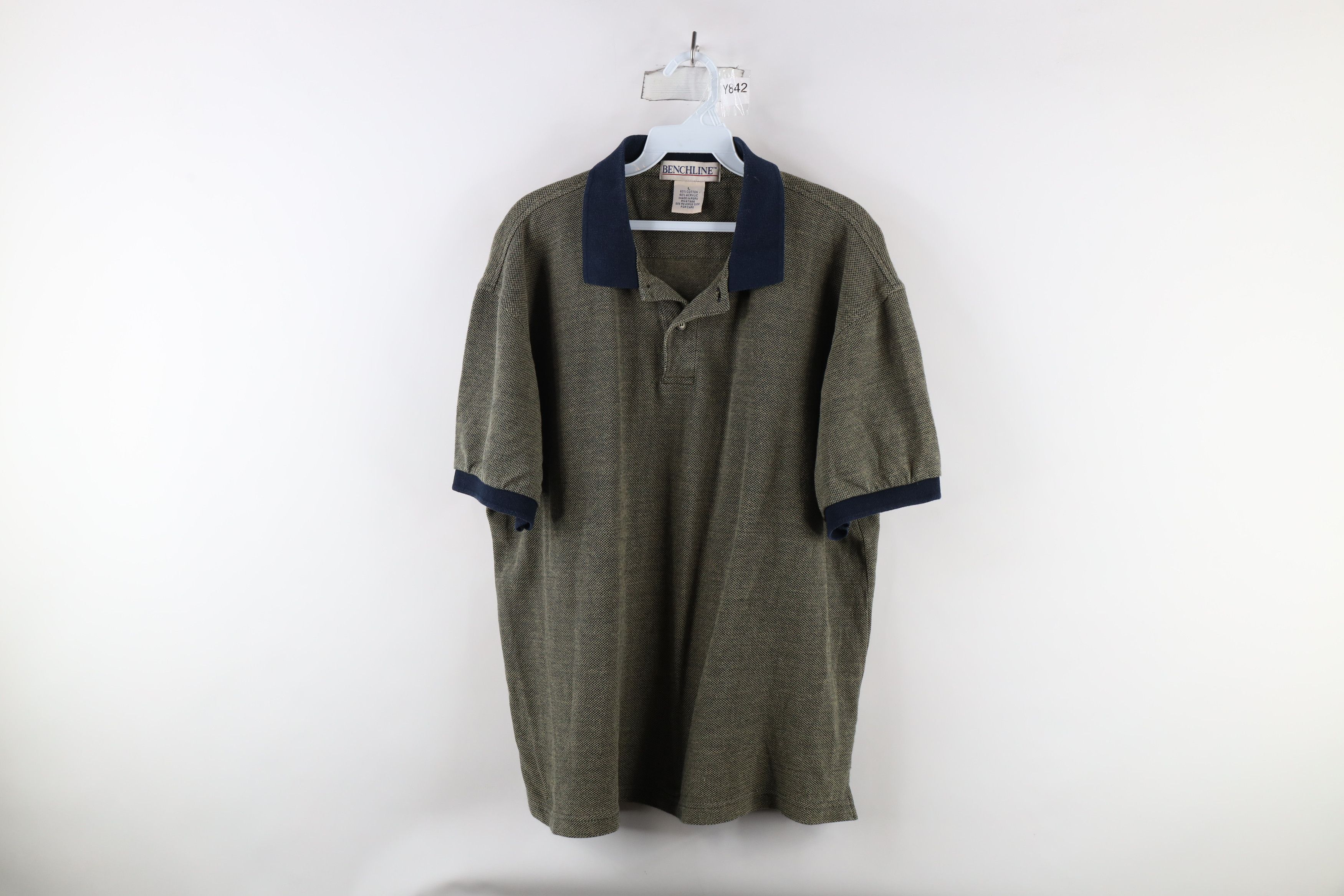Vintage Vintage 90s Streetwear Waffle Knit Collared Golf Polo Size US L / EU 52-54 / 3 - 1 Thumbnail