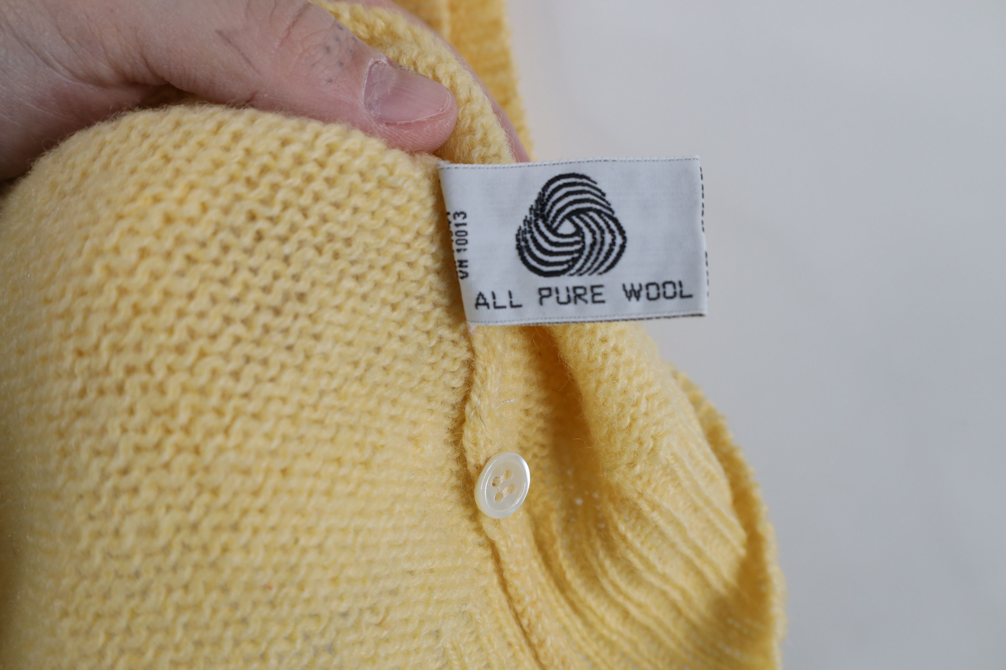 L.L. Bean × Vintage Vintage 70s LL Bean Cable Knit Henley Sweater Vest Yellow Size M / US 6-8 / IT 42-44 - 8 Thumbnail