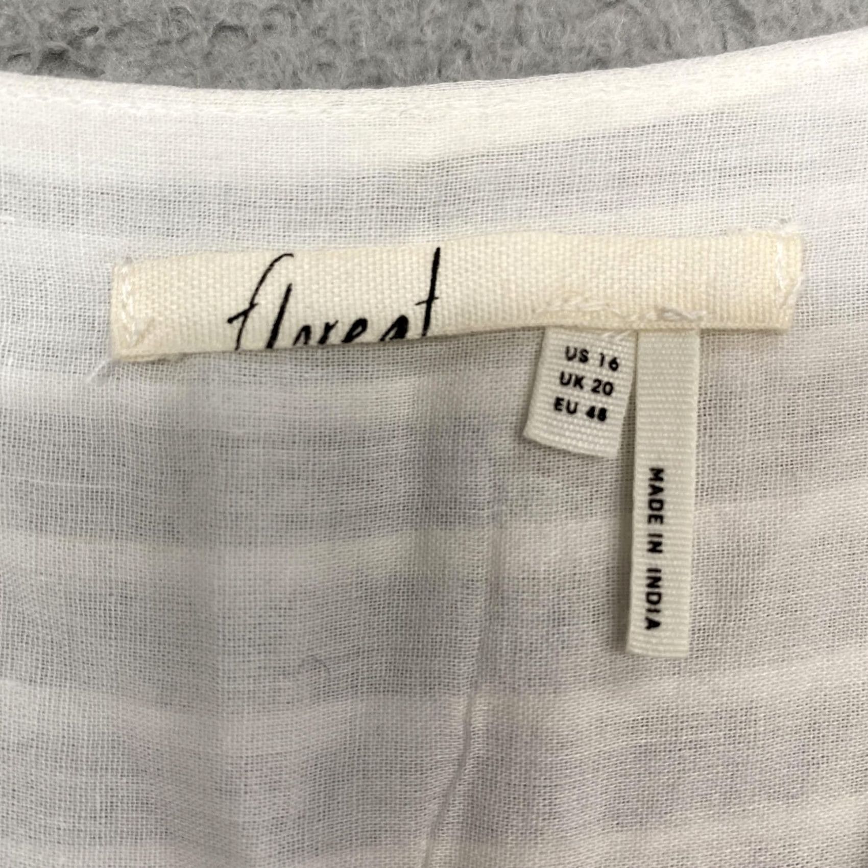 Vintage VINTAGE Floreat Embroidered Tank Top Womens 16 White Cotton Tiered Boho Beach Anthro Size XXL / US 16-18 / IT 52-54 - 7 Thumbnail