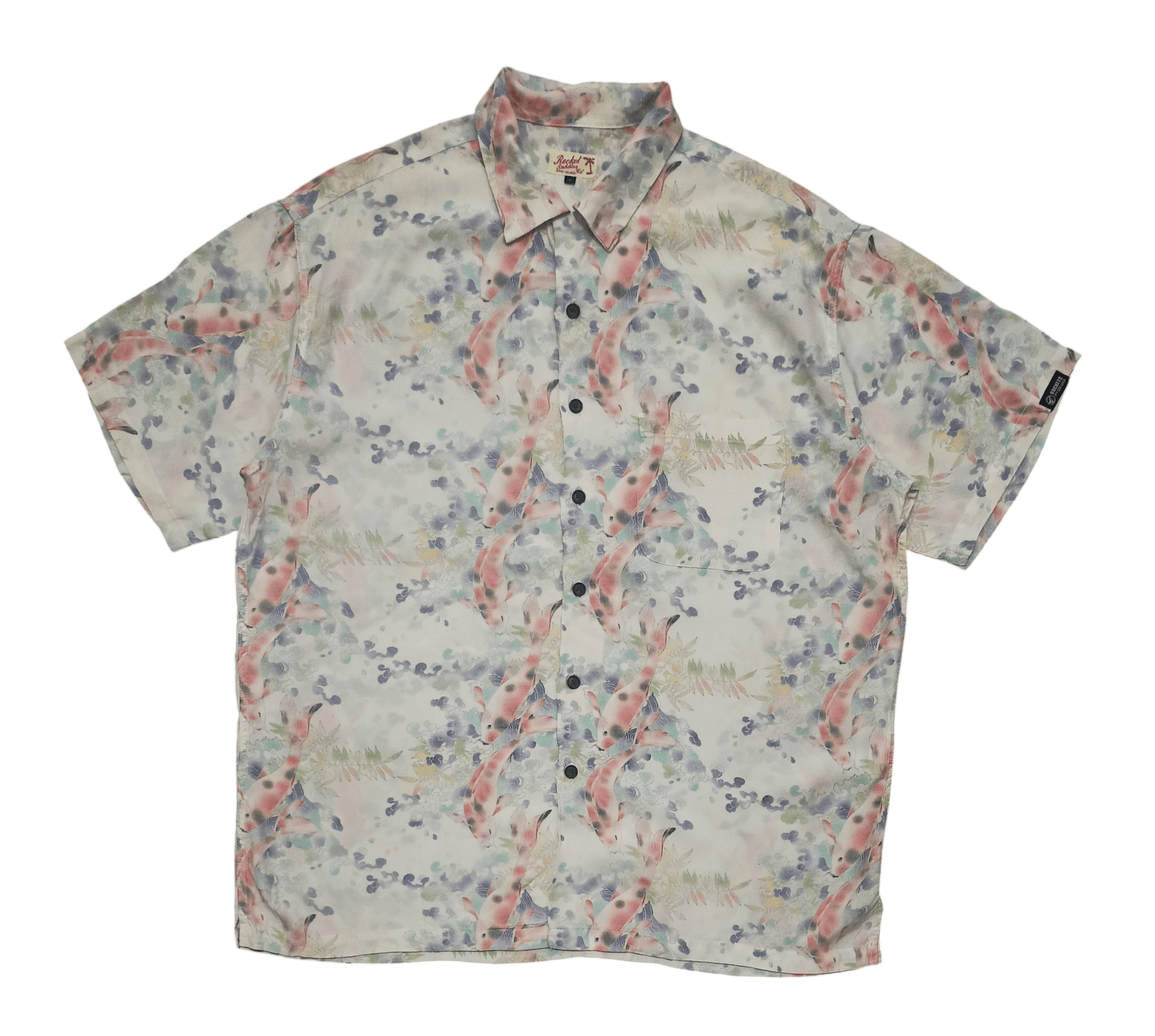 Japanese Brand Vintage Rocket Saddles co. KOI FISH Nishikigoi Aloha Shirt Size US L / EU 52-54 / 3 - 7 Thumbnail