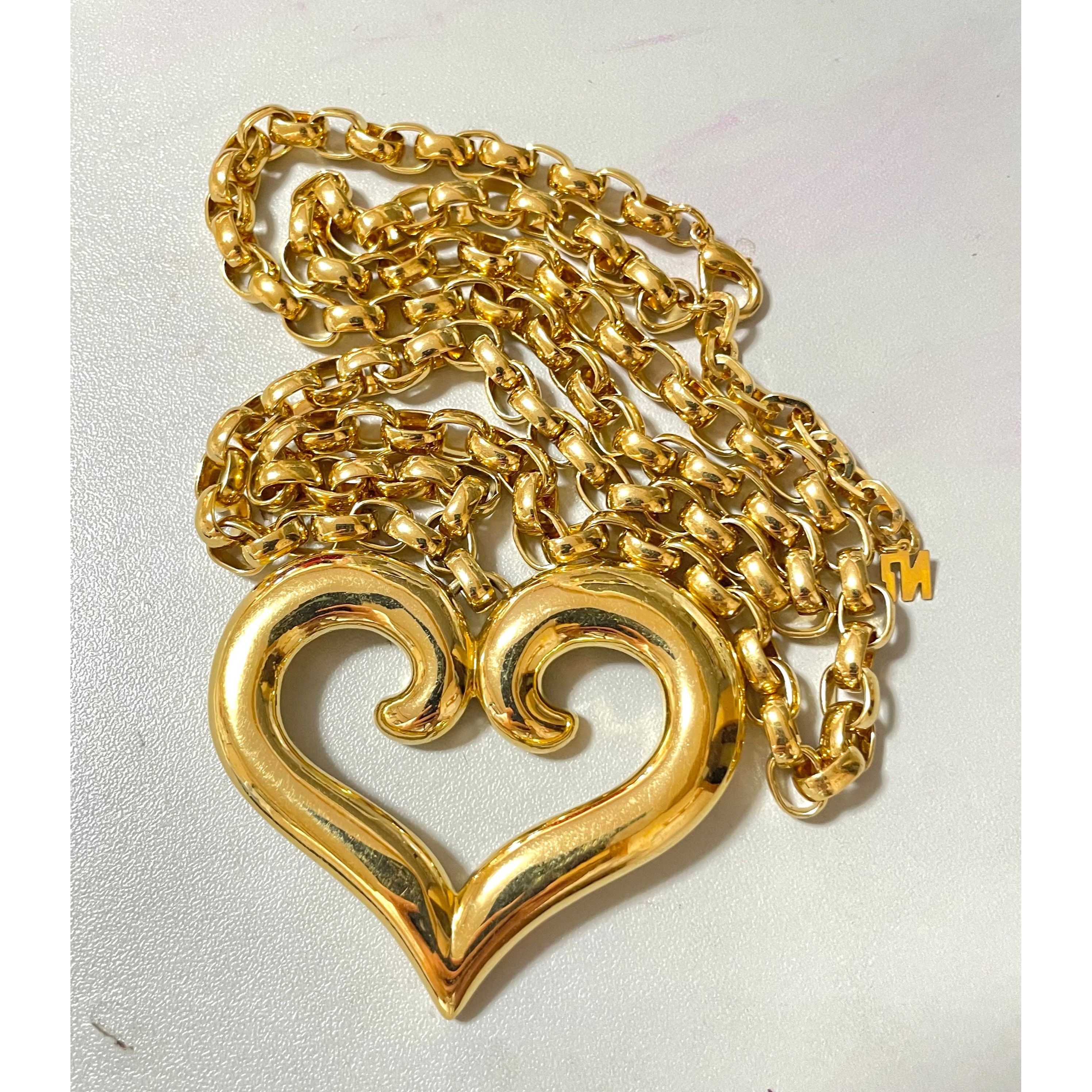 Nina Ricci Vintage Nina Ricci large chain necklace with heart top Size ONE SIZE - 10 Thumbnail