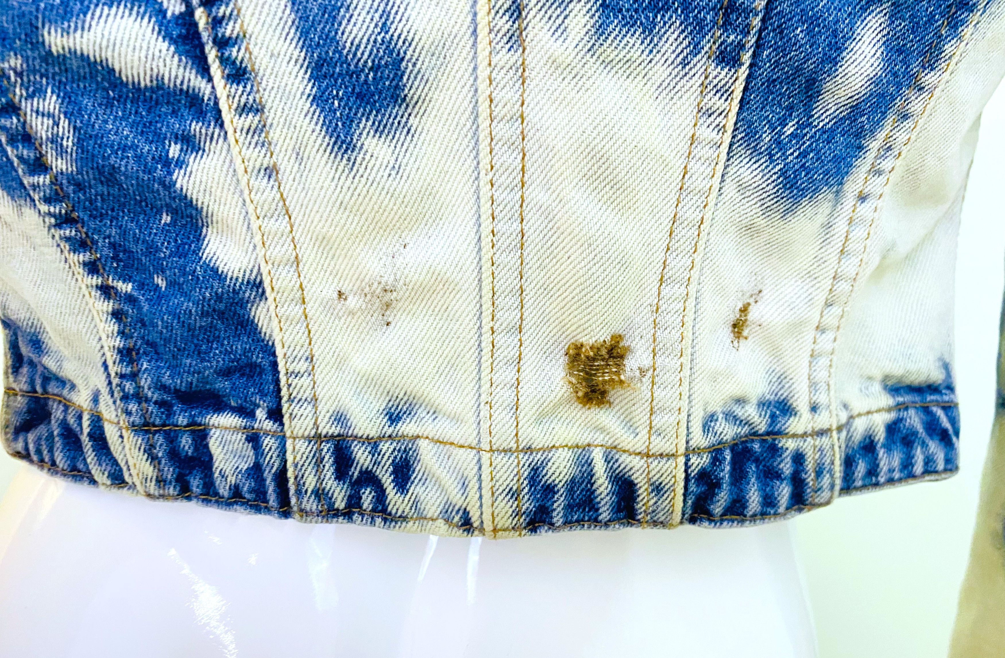 Roberto Cavalli Roberto Cavalli Acid Wash Tie Dye Denim Cow Statement Jacket Size S / US 4 / IT 40 - 6 Thumbnail