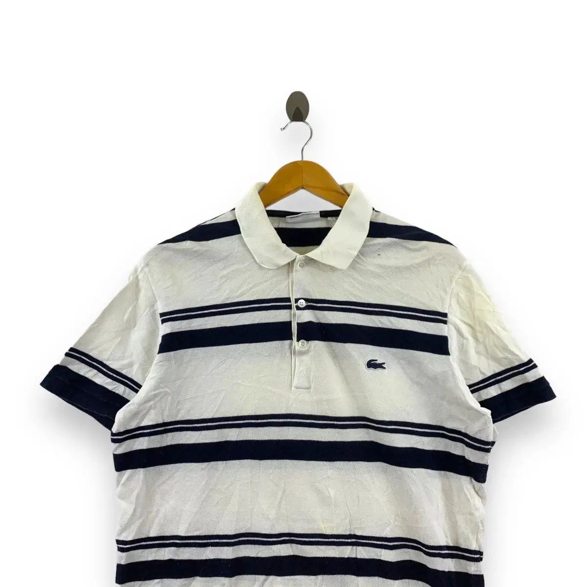 Lacoste LACOSTE Made In France Embossed Logo Striped Polo Tee Shirt Size US S / EU 44-46 / 1 - 2 Thumbnail
