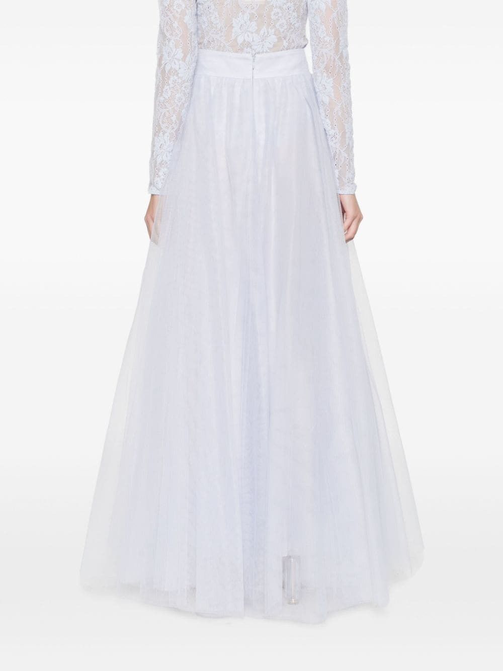 oc11z1025 Tulle Midi Skirt in Light Blue