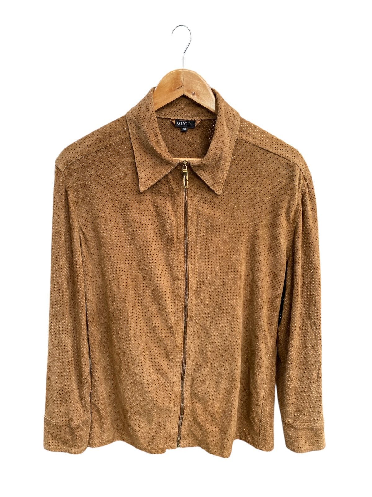 Gucci Vintage 2000s Gucci Tom Ford Era Mesh Leather Vera Pelle Size US L / EU 52-54 / 3 - 1 Thumbnail