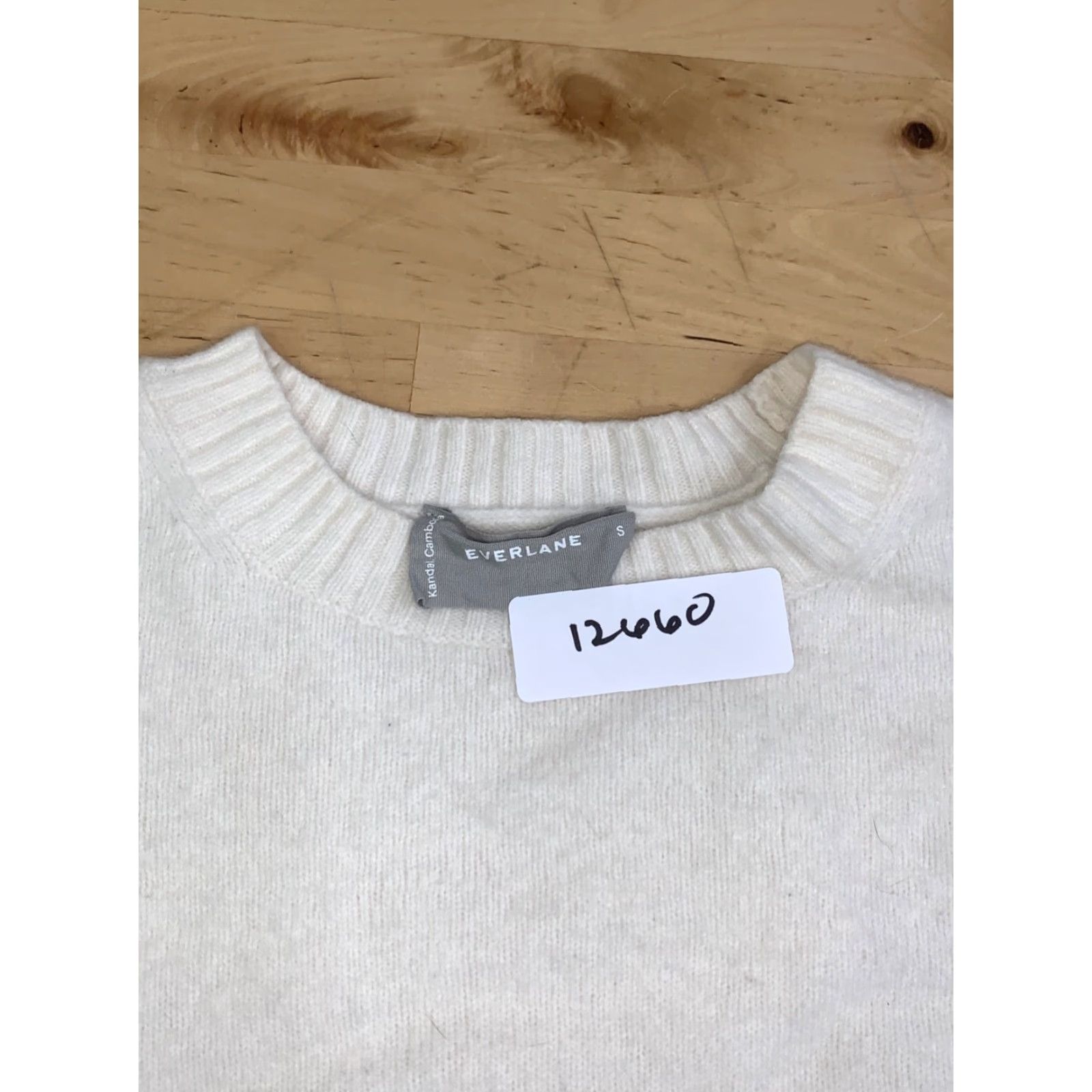 Everlane Everlane 100% Wool Sweater Womens S Cream Ivory Crew Neck Long Sleeve Casual Pullover Knit Winter Fall Spring Regular Sized 12660 Size S / US 4 / IT 40 - 2 Thumbnail