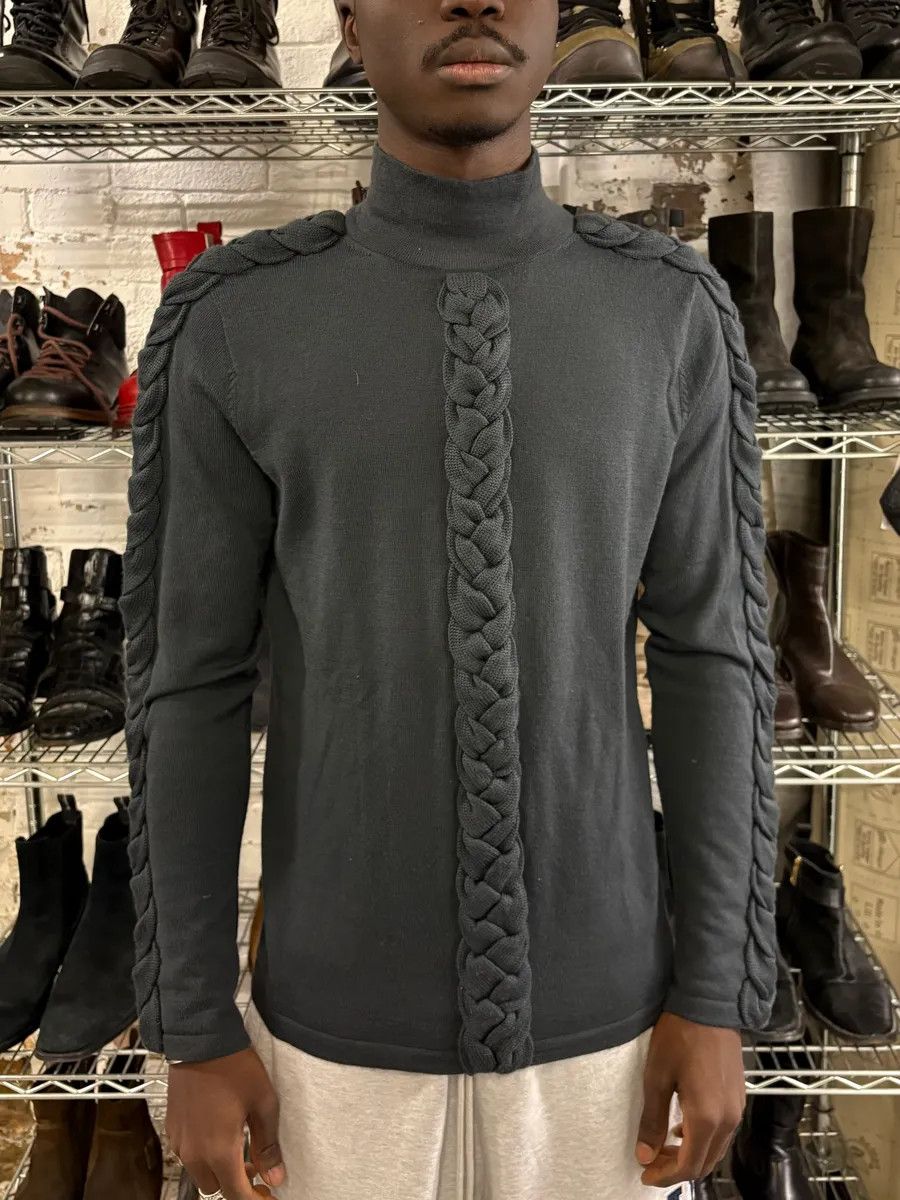 Jean Paul Gaultier 2000s Jean Paul Gaultier Woven Rope Turtleneck Sweater Size US S / EU 44-46 / 1 - 2 Thumbnail