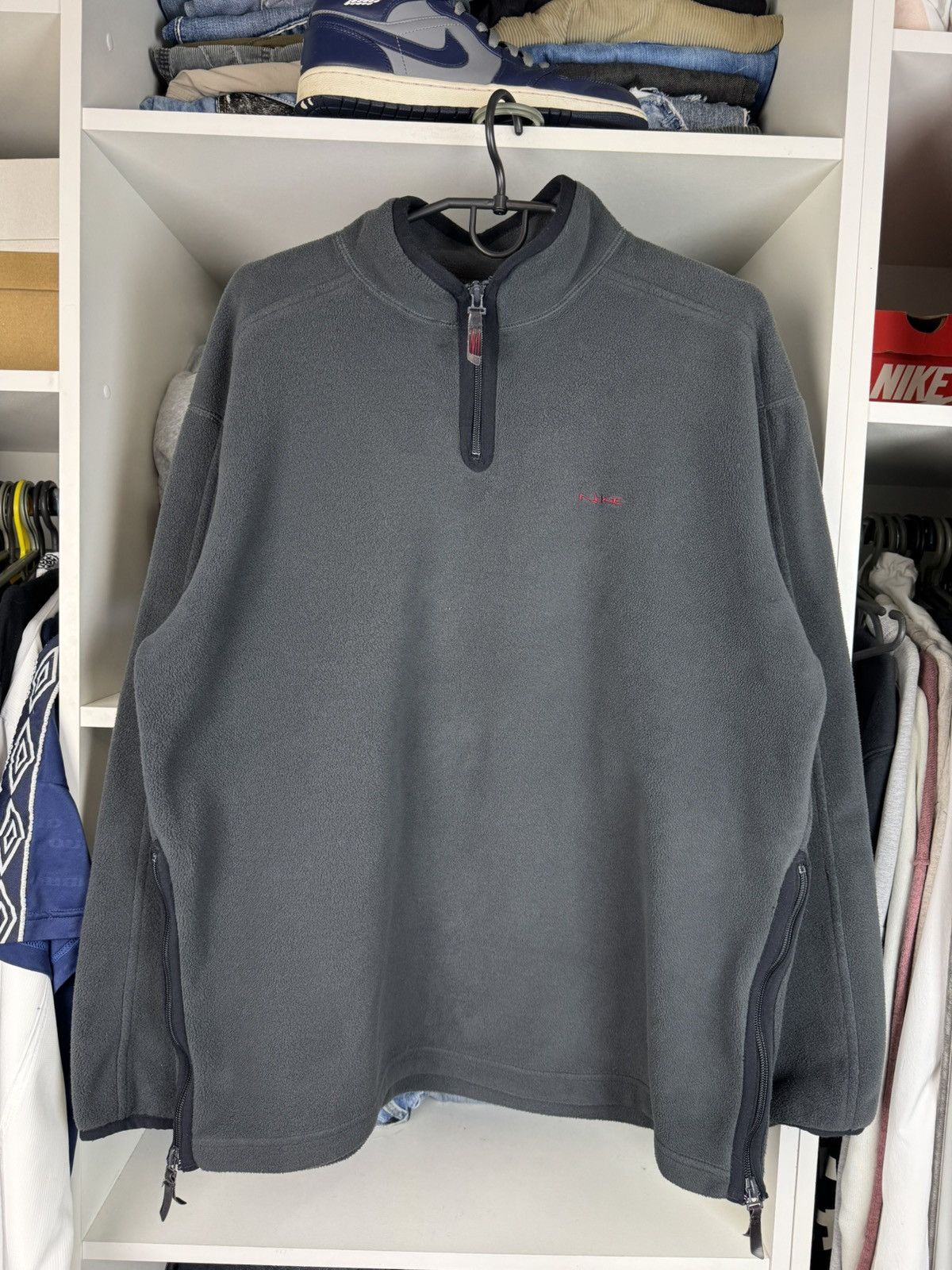 Nike Vintage Nike 1/4 Zip Fleece Pullover Side Zips Size US M / EU 48-50 / 2 - 1 Thumbnail