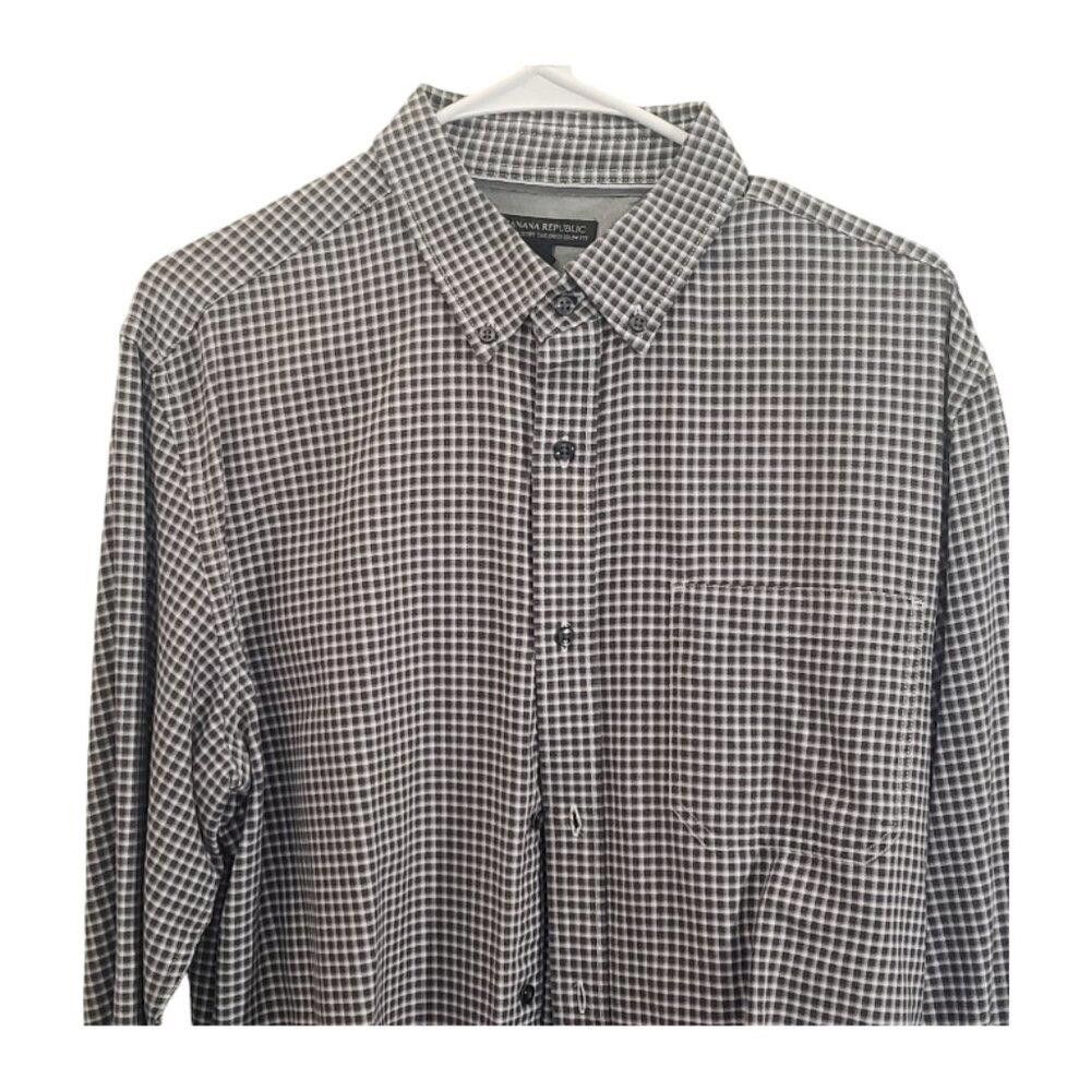 Banana Republic CT1860 Banana Republic Black & White Gingham Shirt L Size US L / EU 52-54 / 3 - 2 Thumbnail